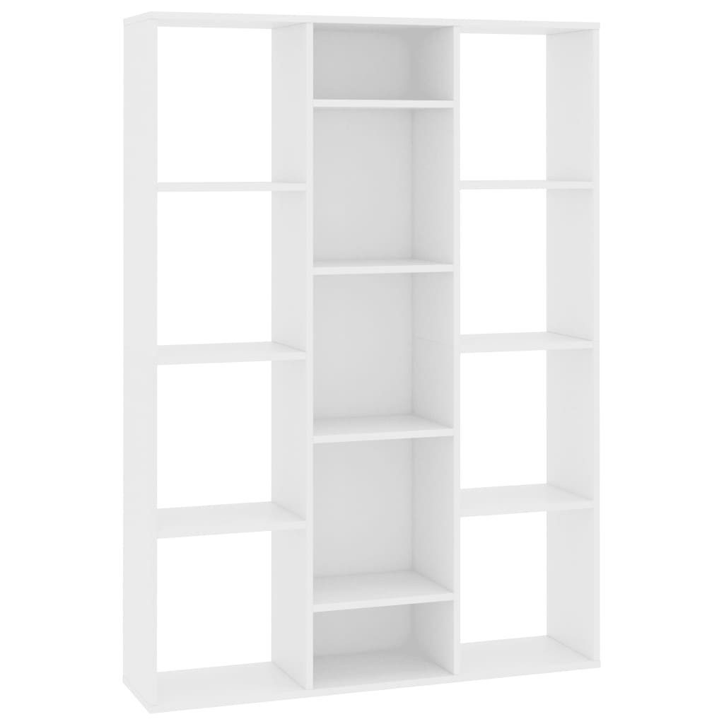 vidaXL Regal NA Raumteiler Bücherregal Trennwand Standregal Weiß 100x24x140 cm Span