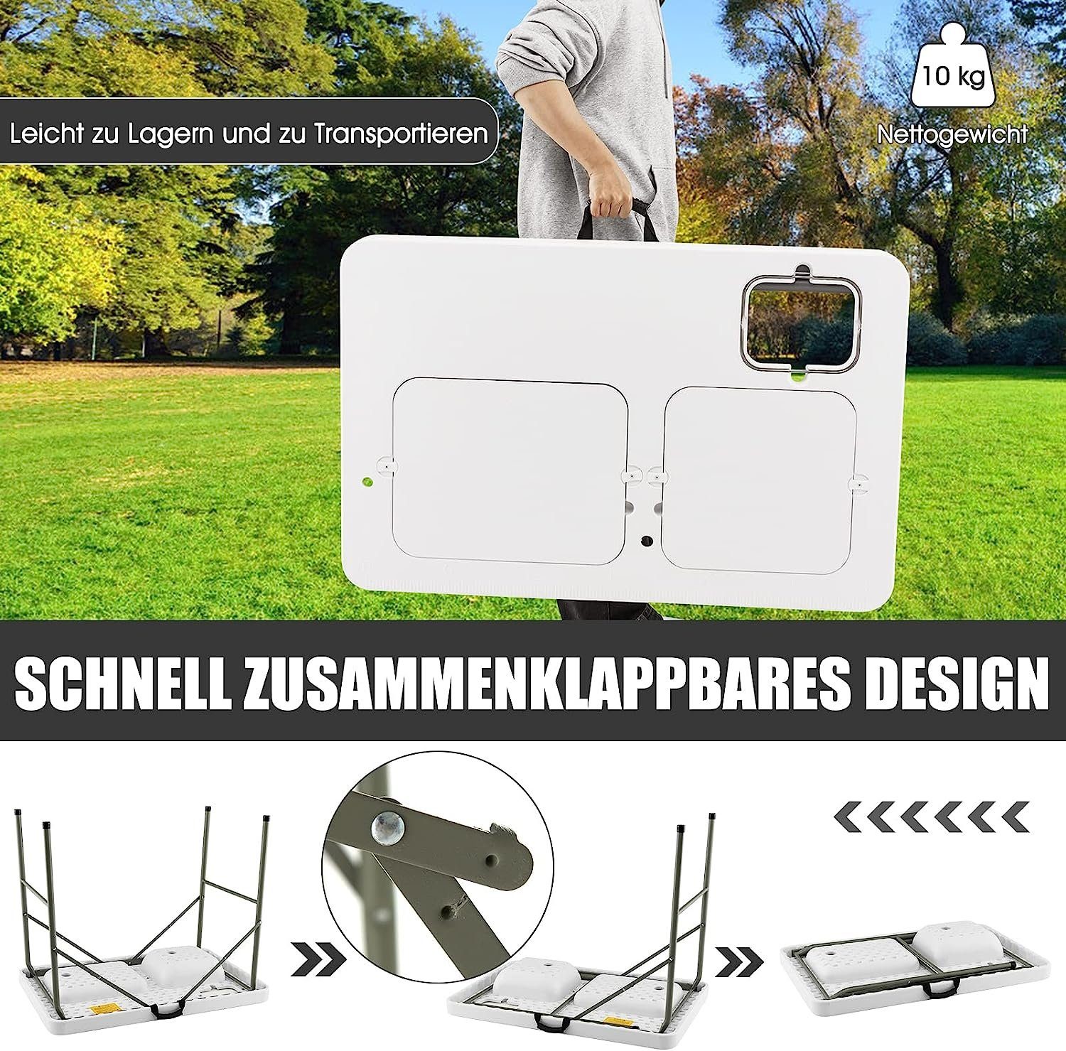 KOMFOTTEU Campingtisch Filetiertisch, tragbar & klappbar, günstig online kaufen