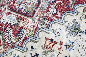 Teppich Modern klassischer Teppich mit orientalischen Verzierungen & Ornamenten in creme rot orange, Teppich-Traum, rechteckig, Höhe: 4 mm