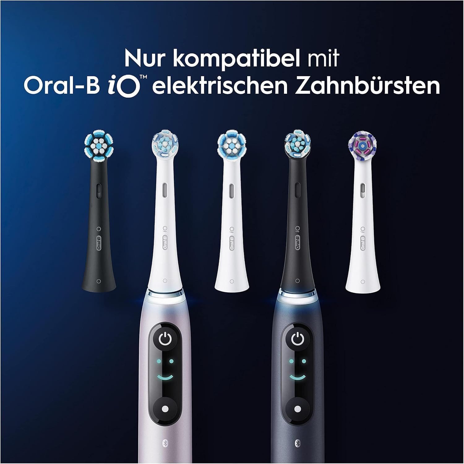 Braun Aufsteckbürsten iO Black Ultimative Reinigung Aufsteckbürsten – entwickelt für, gründliche Plaque-Entfernung mit innovativen Borsten-in-, Borsten-Bündeln – kompatibel mit Oral-B iO, elektrische Zahnbürste – 6 Stück im praktischen Vorratspack