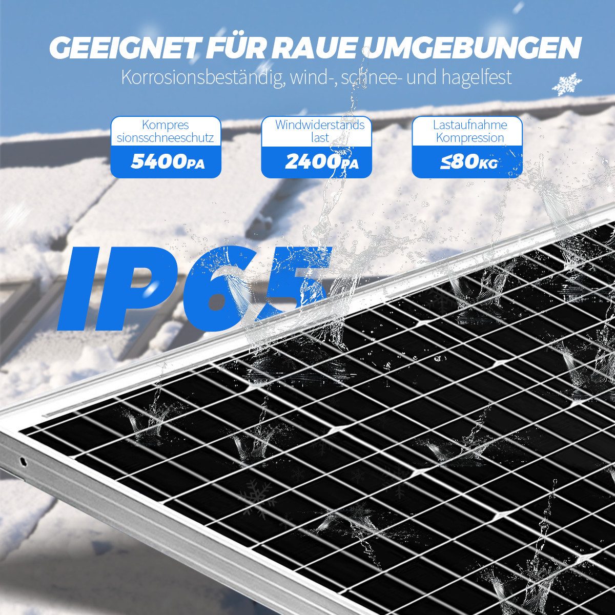 Rhein Beleuchtung Solarmodul 100W-300W Monokristallines Solarpanel & Solarmodul 12V, 150 W, Monokristallin, (Hinweis: Die Modulabmessungen variieren mit der Wat – Bild 4 von 5