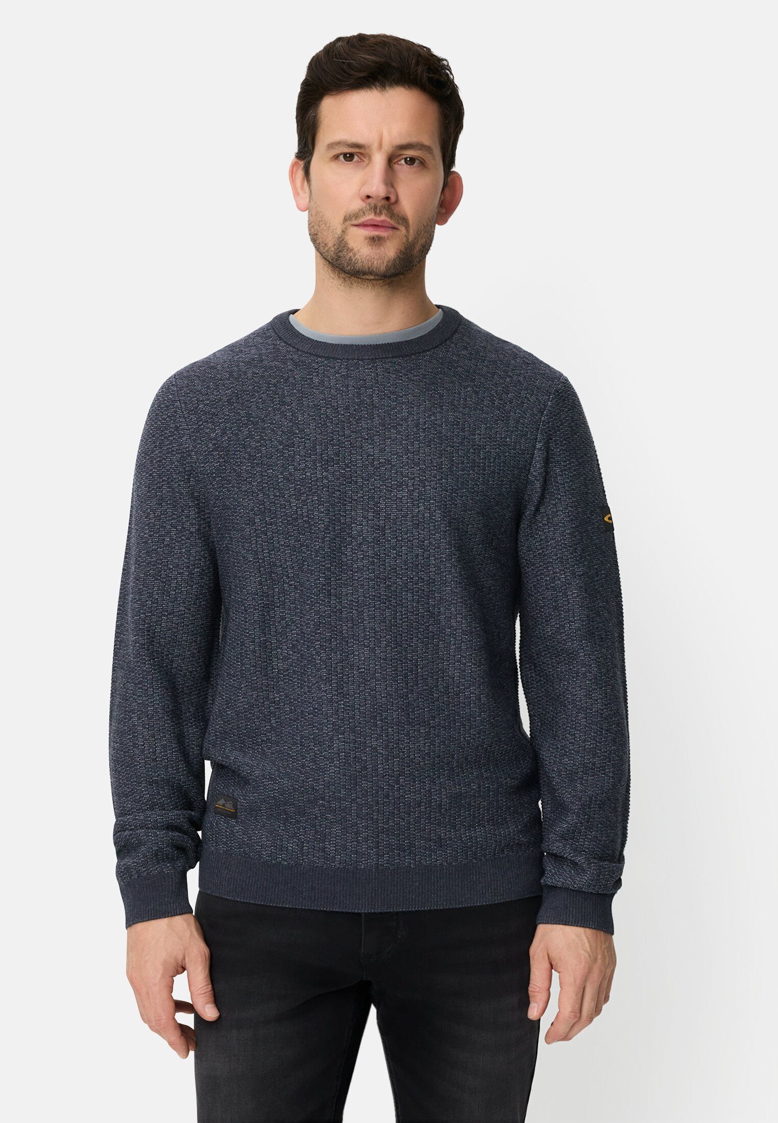 Strickpullover mit Rundhalskragen Langarm