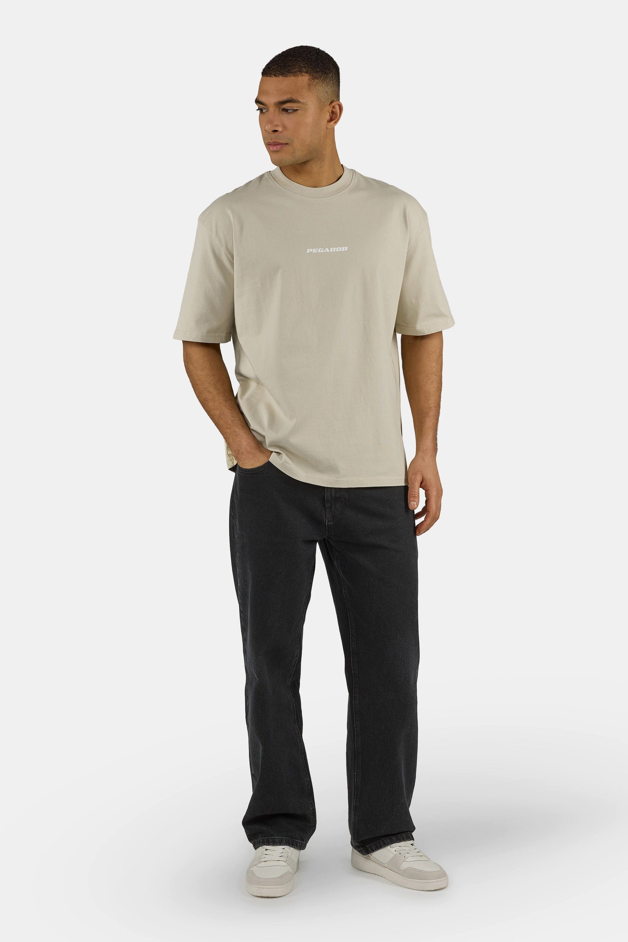 PEGADOR Rundhalsshirt COLNE LOGO OVERSIZED TEE Baumwolle, oversize