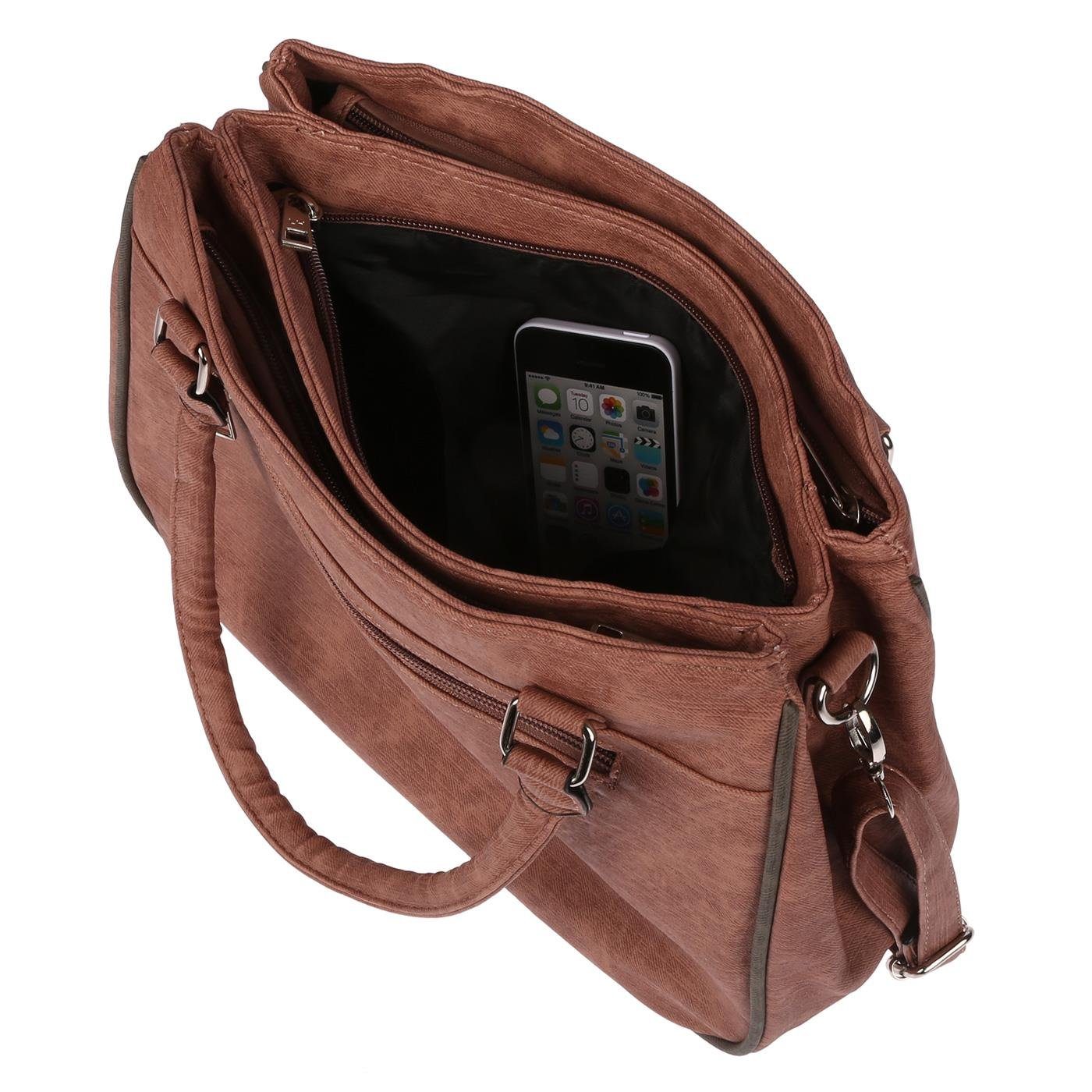 Christian Wippermann Henkeltasche Große Damen Tasche Umhängetasche Schultertasche (1 tlg), Henkeltasche