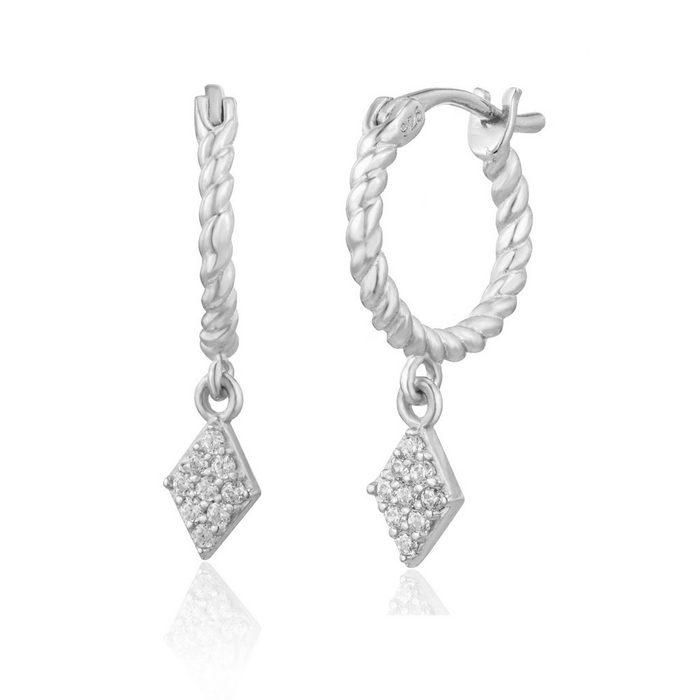 Brandlinger Paar Ohrhänger Ohrringe Granada Silber 925 vergoldet Weiße Zirkoniasteine