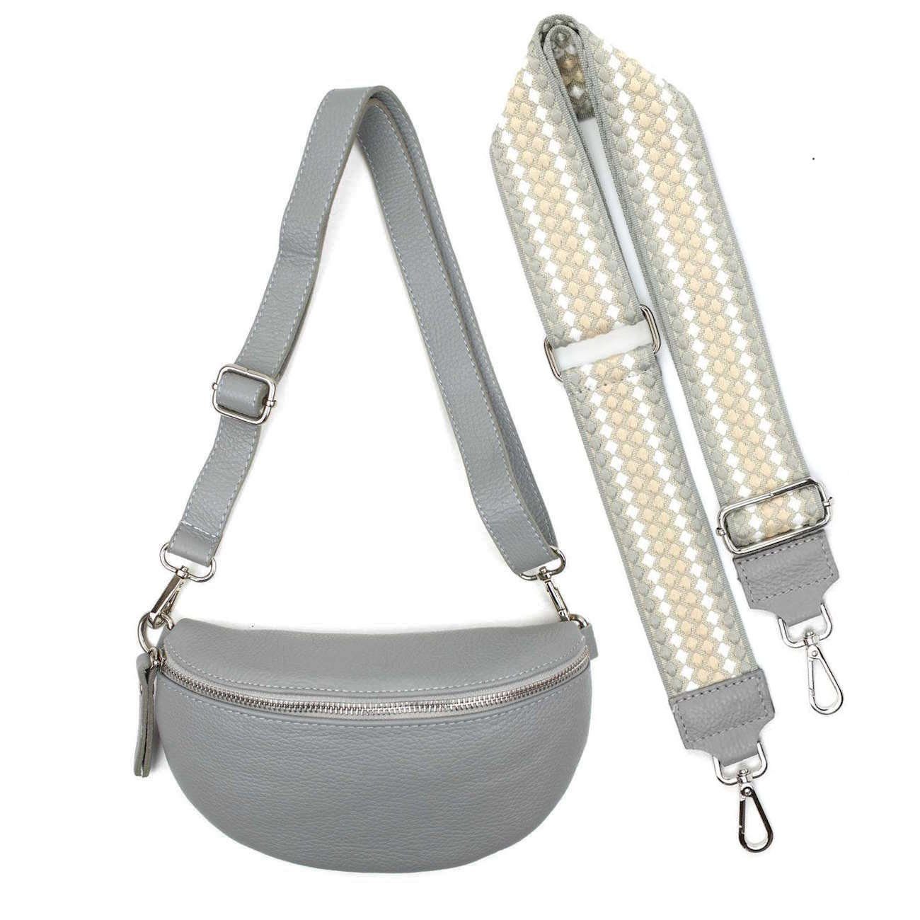 Bauchtasche Made in Italy Damen Leder Brusttasche Gürteltasche CrossBody Bodybag