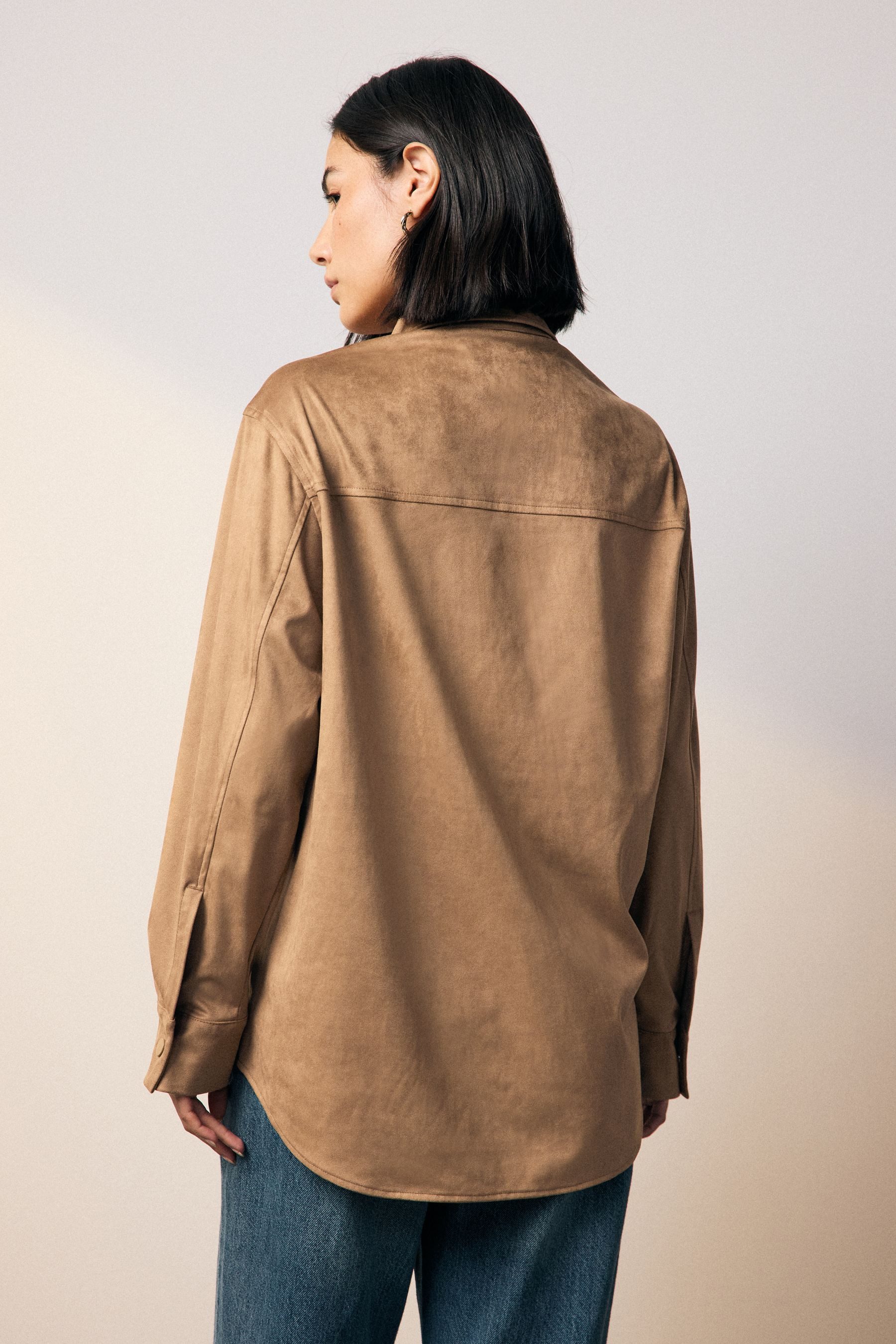 Next Hemdjacke Hemd aus Velourslederimitat (1-St) günstig online kaufen