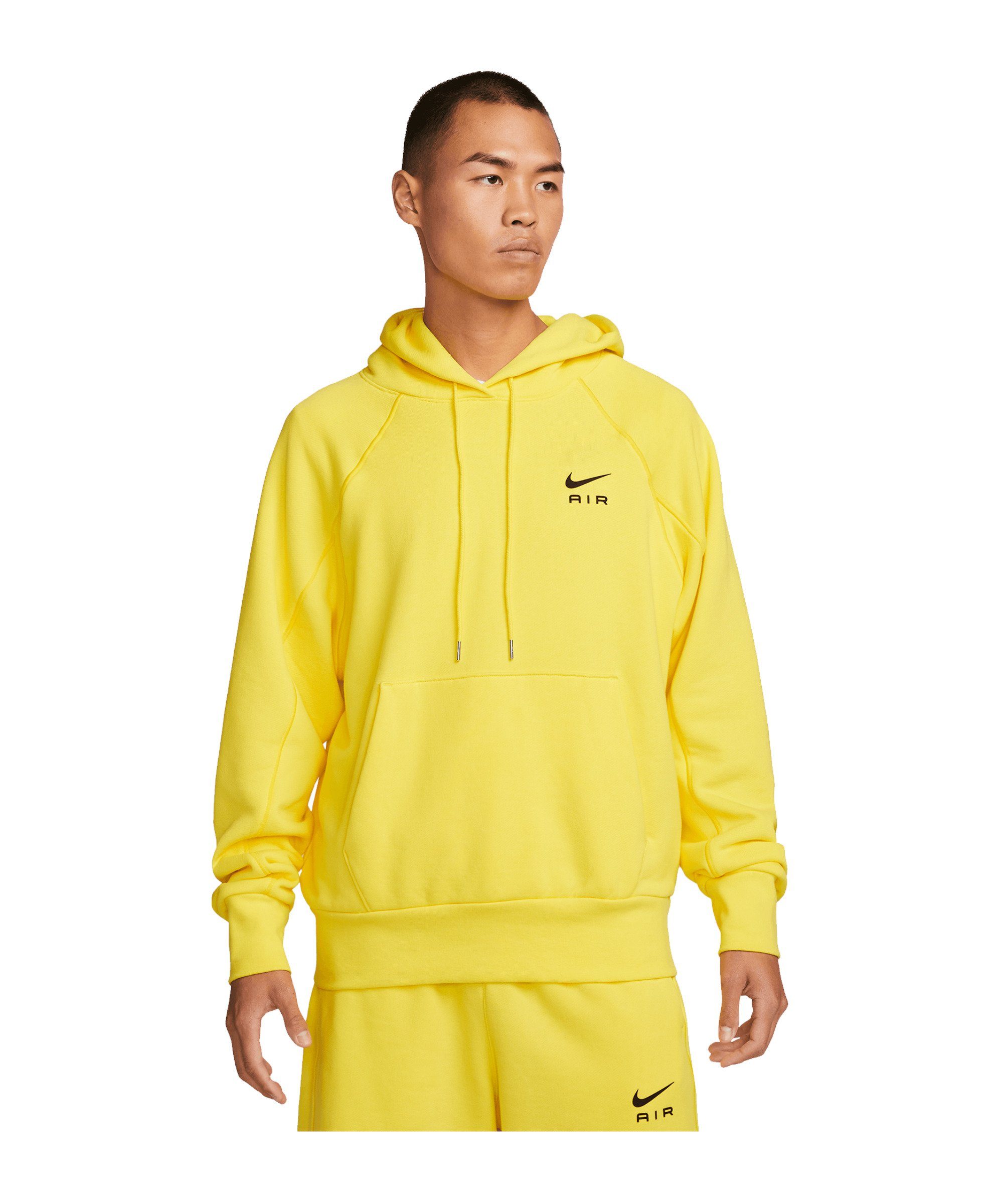 Nike Sportswear Sweatshirt Air FT Hoody gelbschwarz