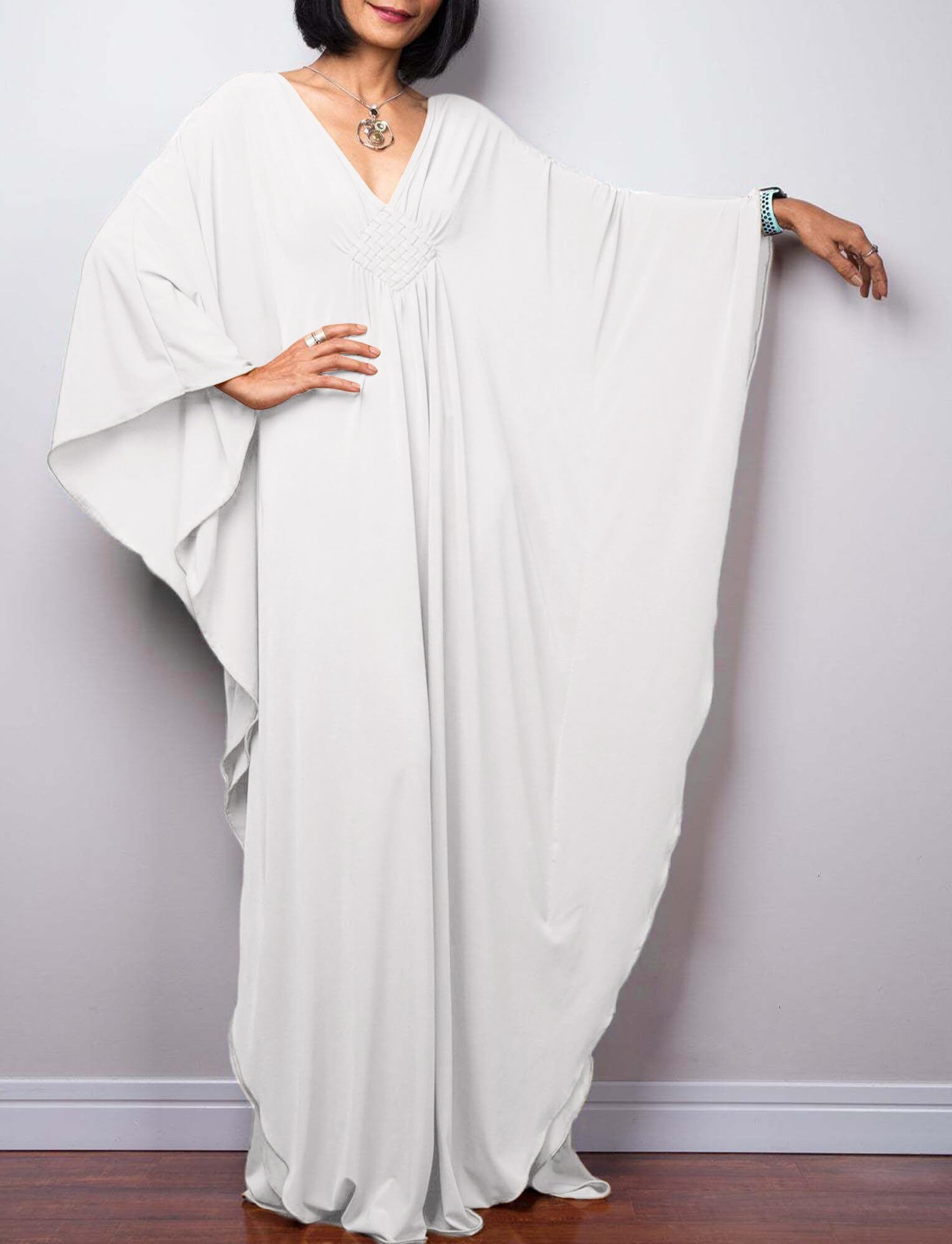 RWEUOQ Strandkleid Kaftan-Kleid Kimono Strandtunika schlicht günstig online kaufen