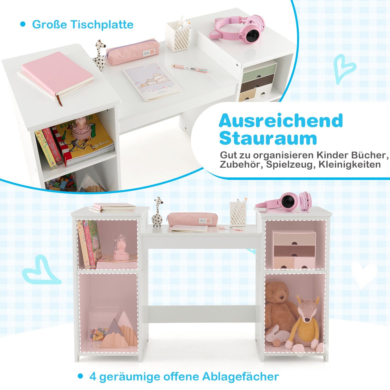 COSTWAY Schminktisch Kinder Frisiertisch (2-St), mit günstig online kaufen