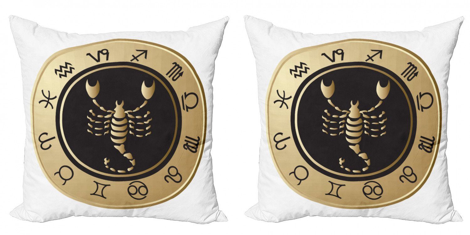 Abakuhaus Sternzeichen Doppelseitiger (2 Stück), Signs Modern Skorpion Kissenbezüge Accent Kreis Digitaldruck,