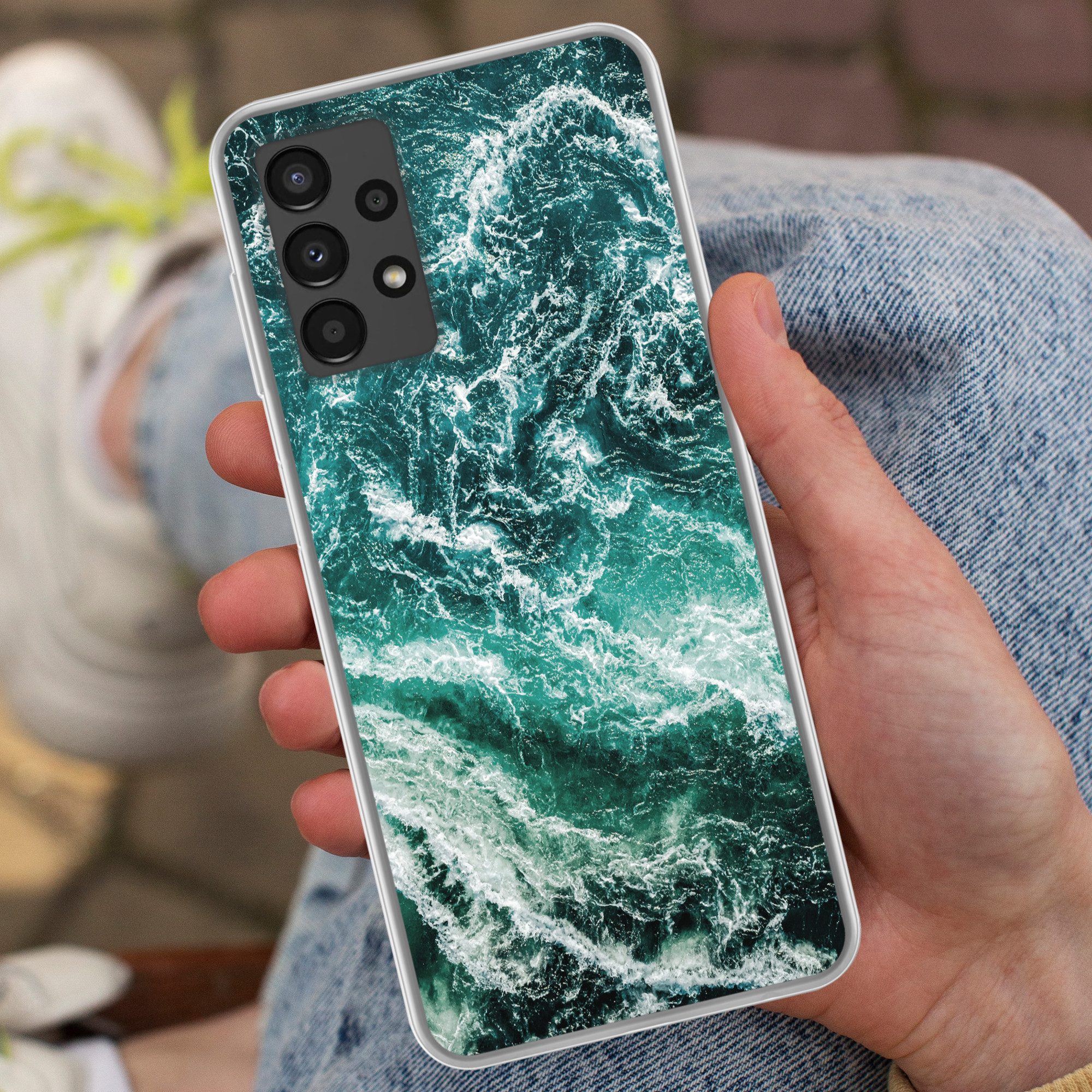 MuchoWow Handyhülle für Samsung Galaxy A13 4G Marmor - Gemustert - Natursteine, Smartphone-Bumper, Print, Handy Schutzhülle Dünn