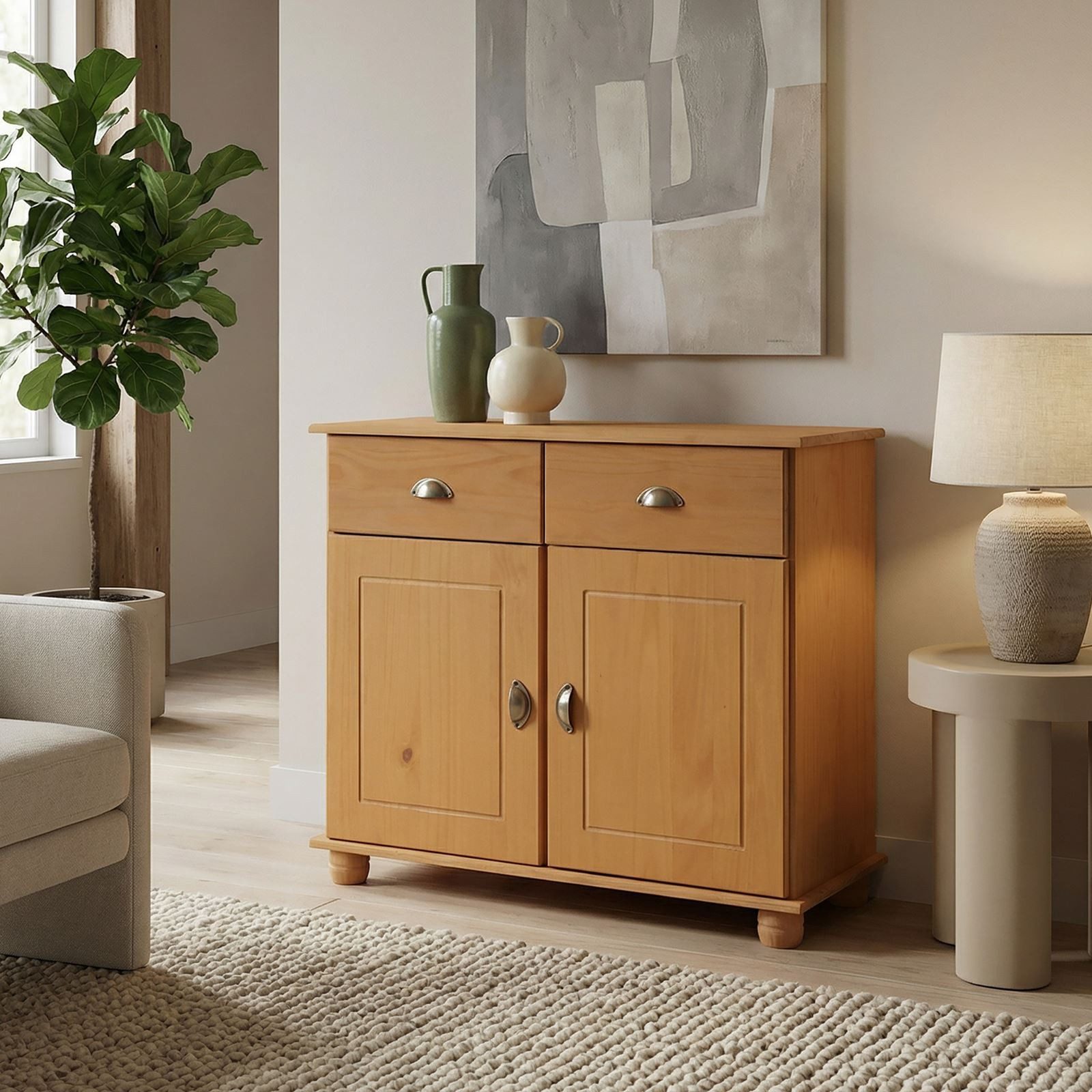 IDIMEX Kommode COLMAR, Kommode Anrichte Schrank Möbel Holz Kiefer massiv 2 Türen