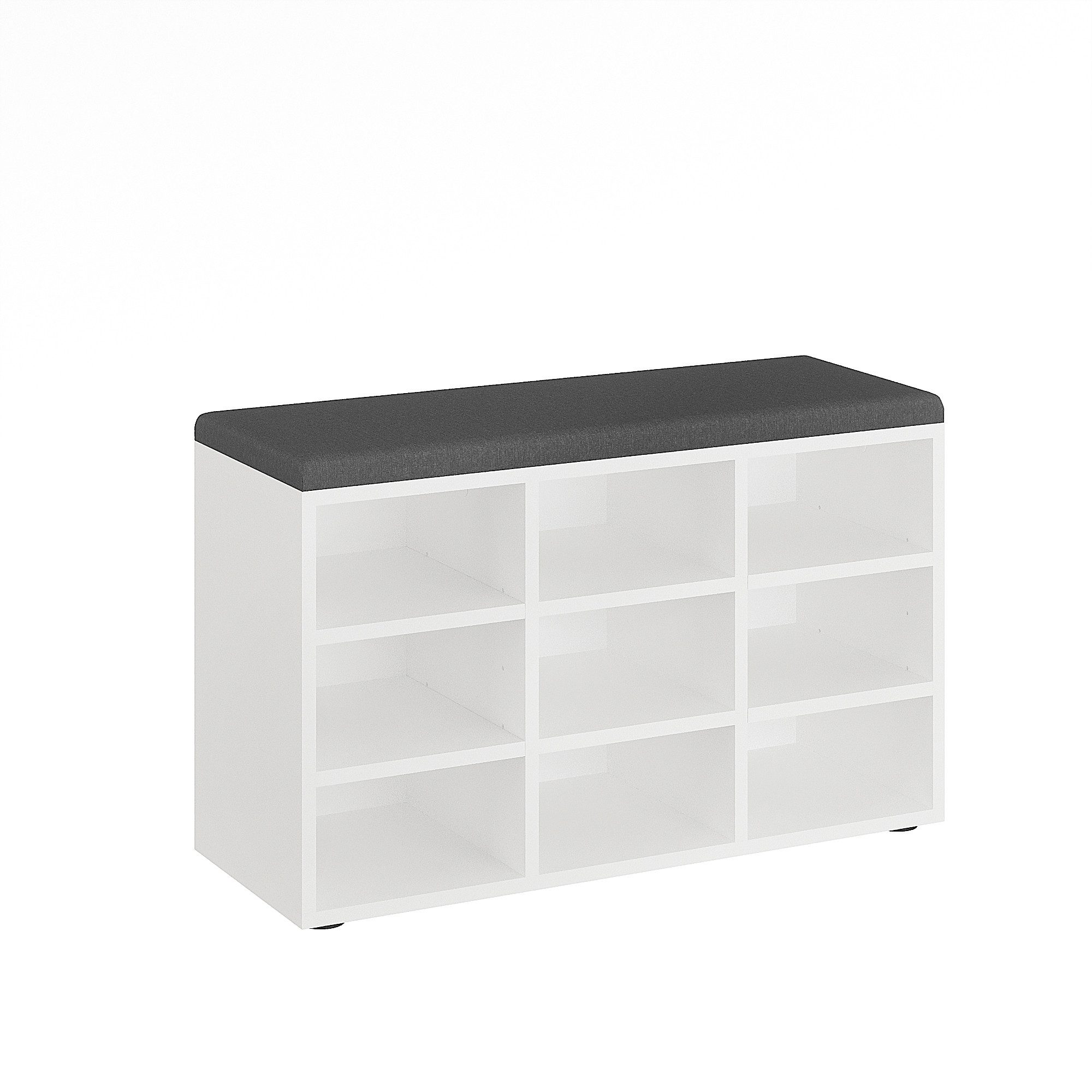 KOMTO Schuhbank Schuhregal mit Sitzfläche Sitzbank mit Stauraum, Sofia 80 x 50 x 30 cm