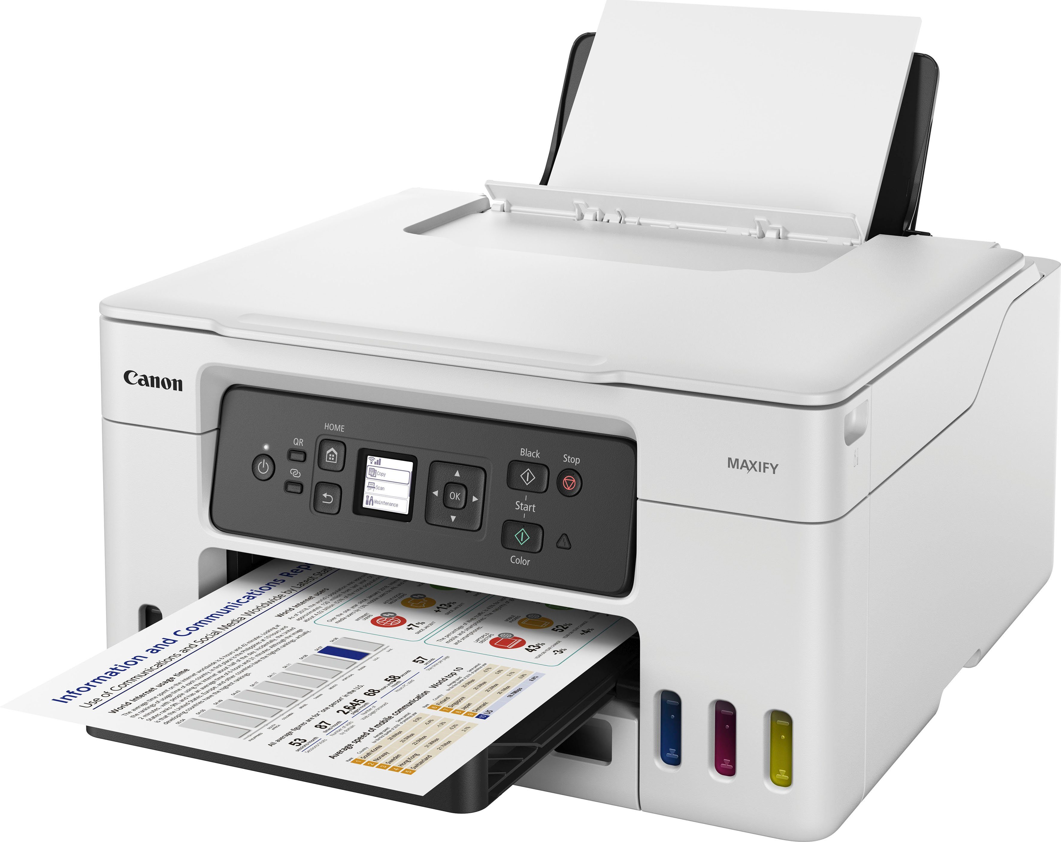 Canon MAXIFY GX3050 Multifunktionsdrucker, (WLAN (Wi-Fi), 3in1 Tintenstrahl-Multifunktionsgerät mit extrem niedrigen Druckkosten)