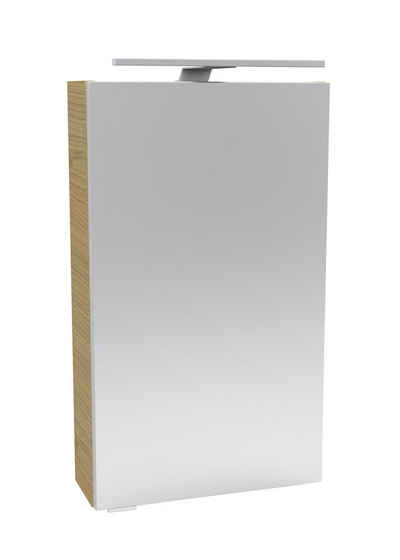 FACKELMANN Spiegelschrank SBC (Spiegelschrank mit LED-Aufsatzleuchte) Aufsatzleuchte, Schalter und Steckdose, Breite 40cm, Anschlag rechts