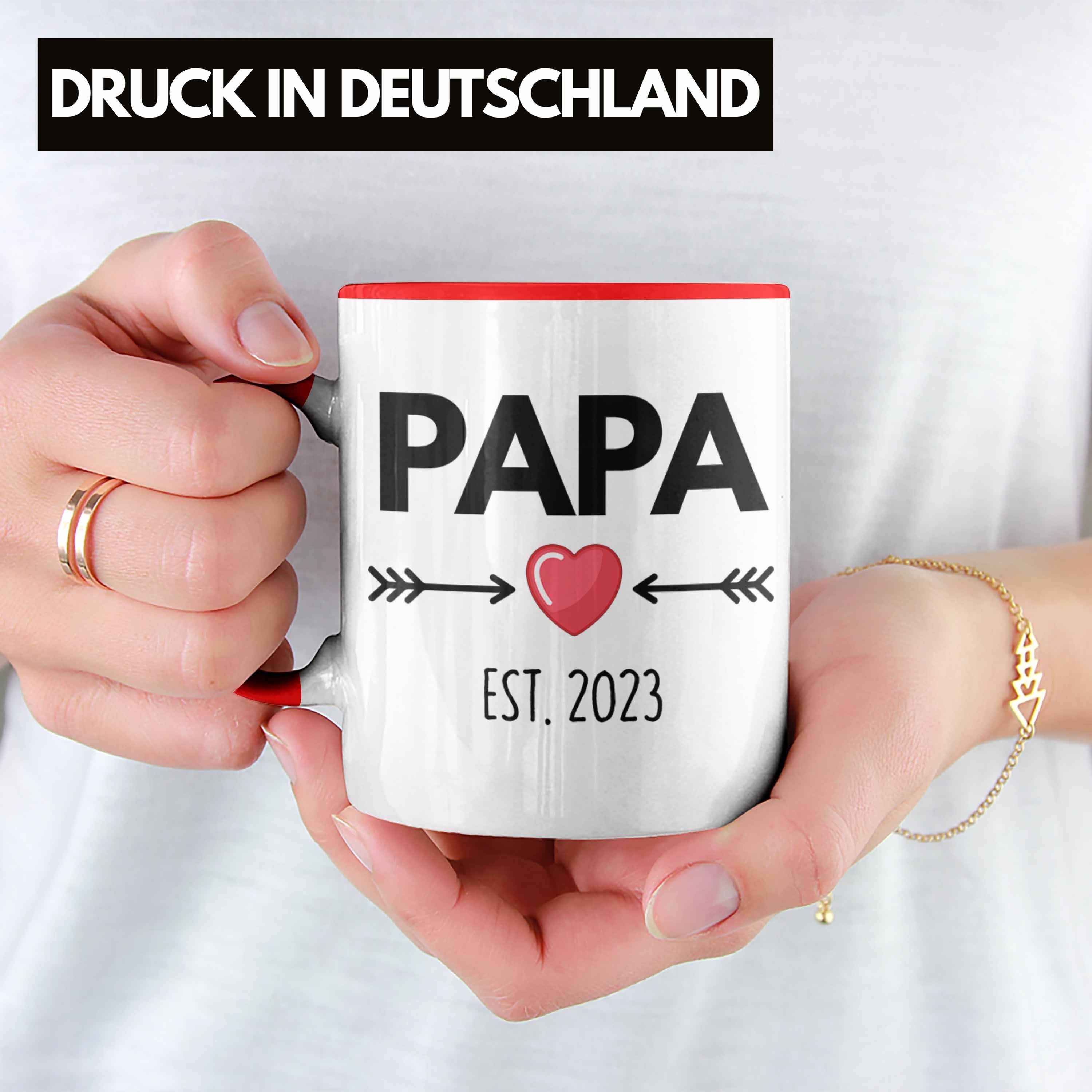 Papa Wirst Papa Tasse 2023 Trendation - Geschenk Schwangerschaft Du Rot Trendation