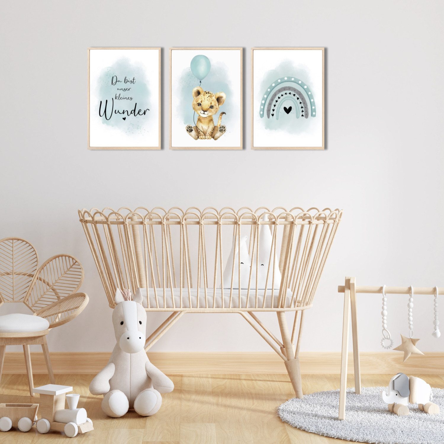 MeinBaby123® Poster Bilder Kinderzimmer, Poster Kinderzimmer Deko, Babyzimmer Deko, Spruch Wandbilder, Boho, Tiere – Bild 2 von 5