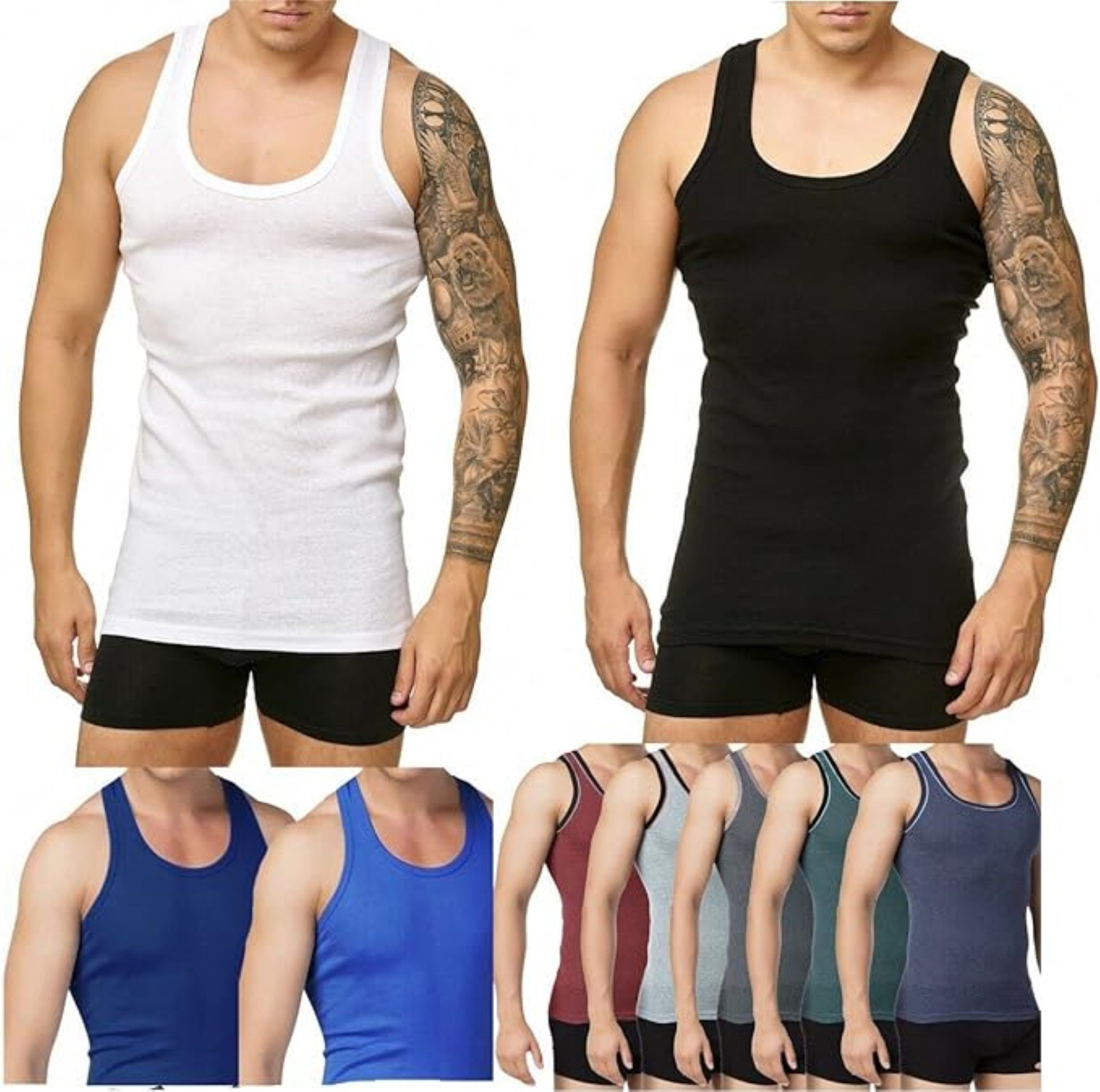 DDOnlineShop Unterhemd 4 Stück Tank Top Achselshirt Herren Weiß (Spar-Set, günstig online kaufen