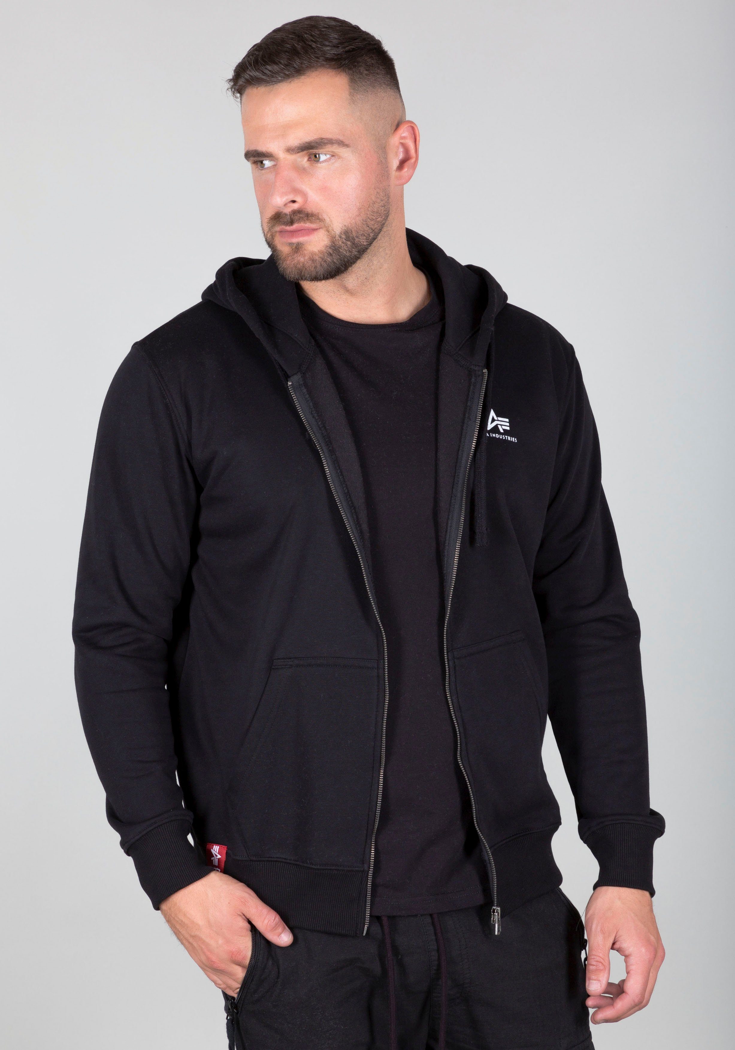 Kapuzensweatjacke Basic Zip Hoody SL