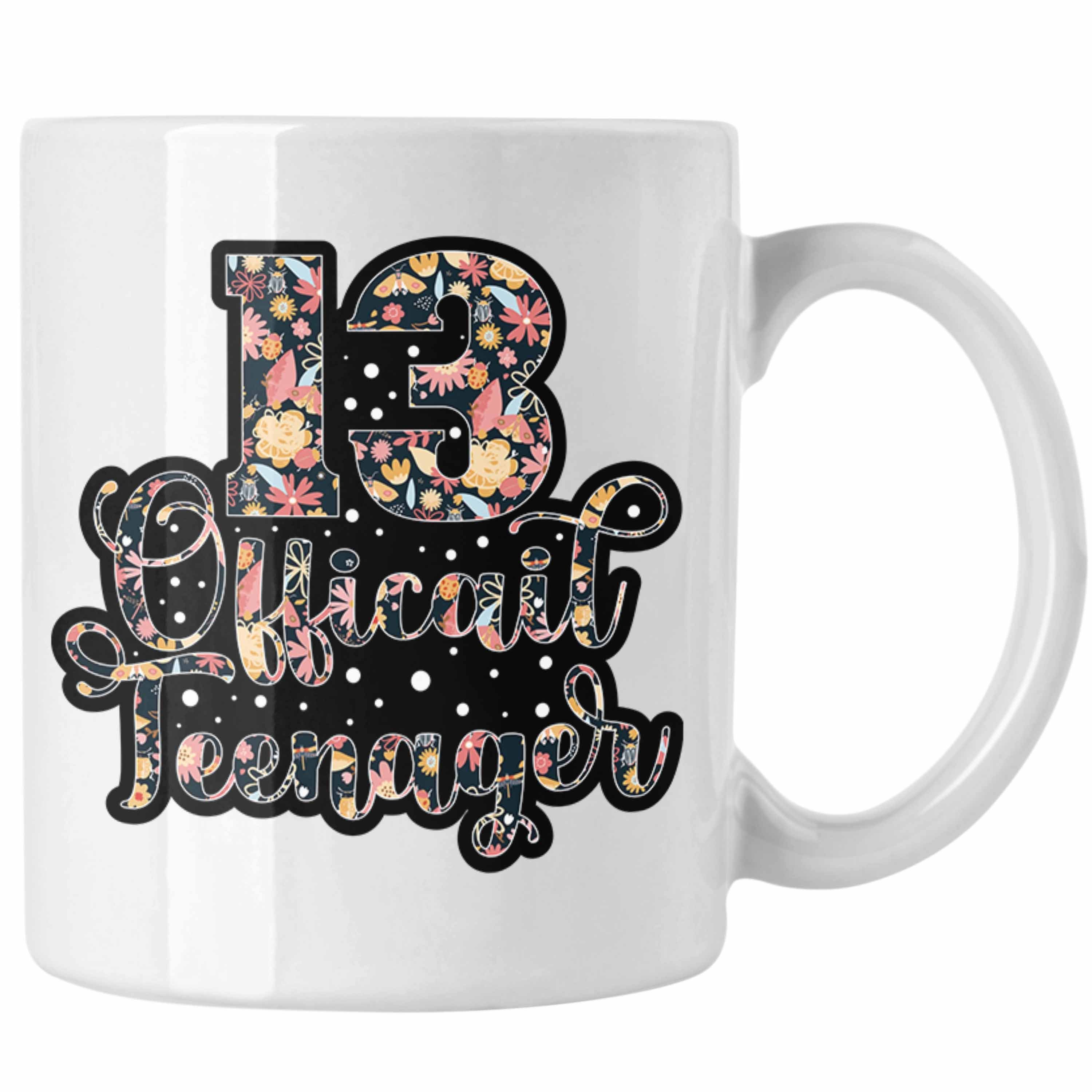 Trendation Tasse Tasse zum 13. Geburtstag Offizieller Teenager Geschenkidee Weiss