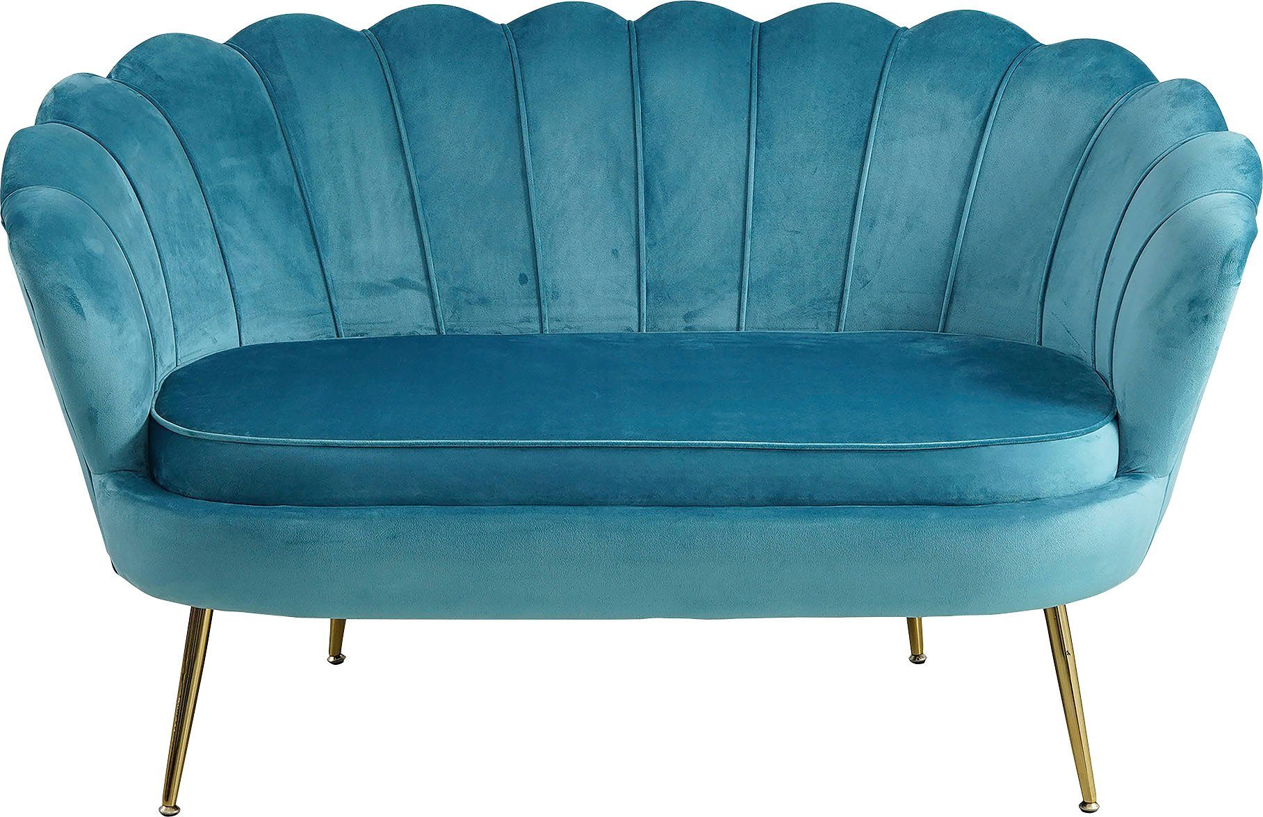 SalesFever 2-Sitzer Clam, Blau cm Breite extravagantes 136 Muscheldesign