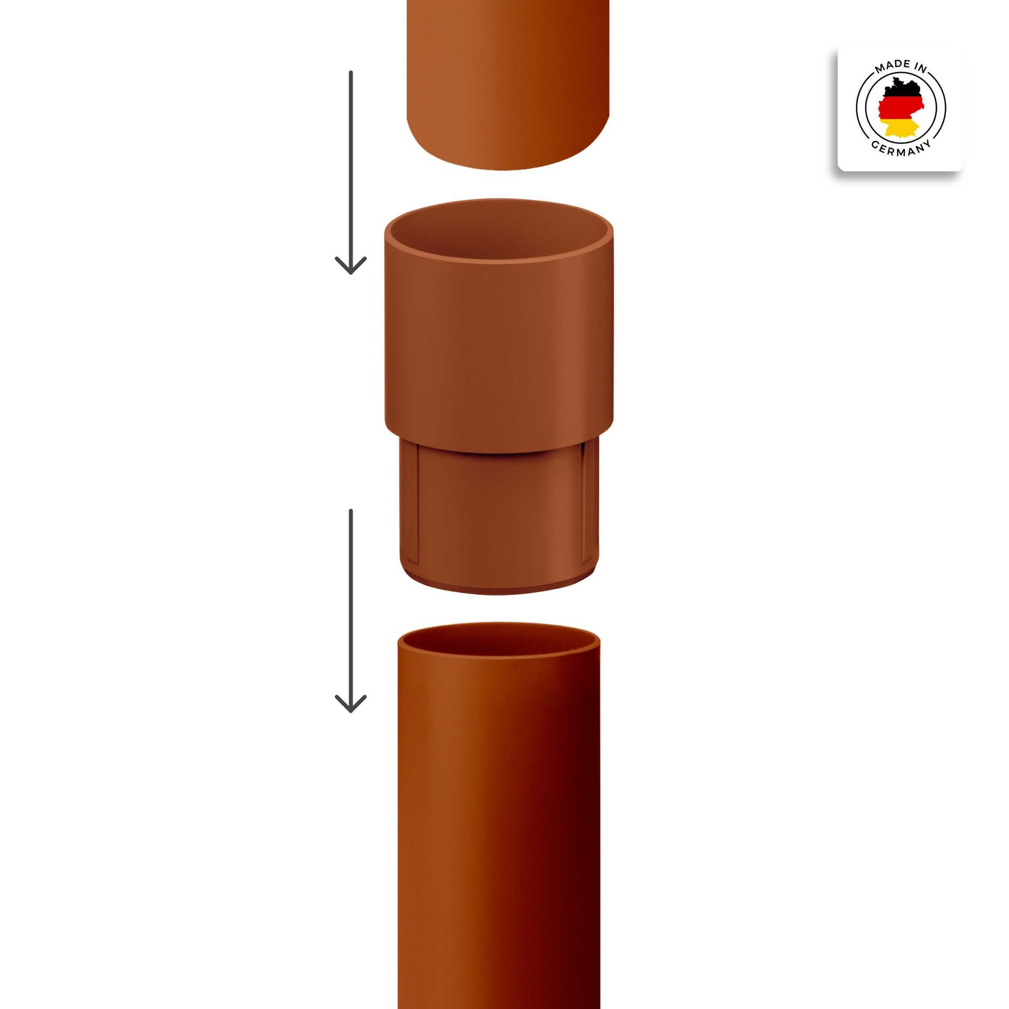INEFA Regenfallrohr Verbinder für Fallrohre, (DN 50), Fallrohrmuffe, Verbindungsmuffe, Steckmuffe, Muffe für Fallrohre
