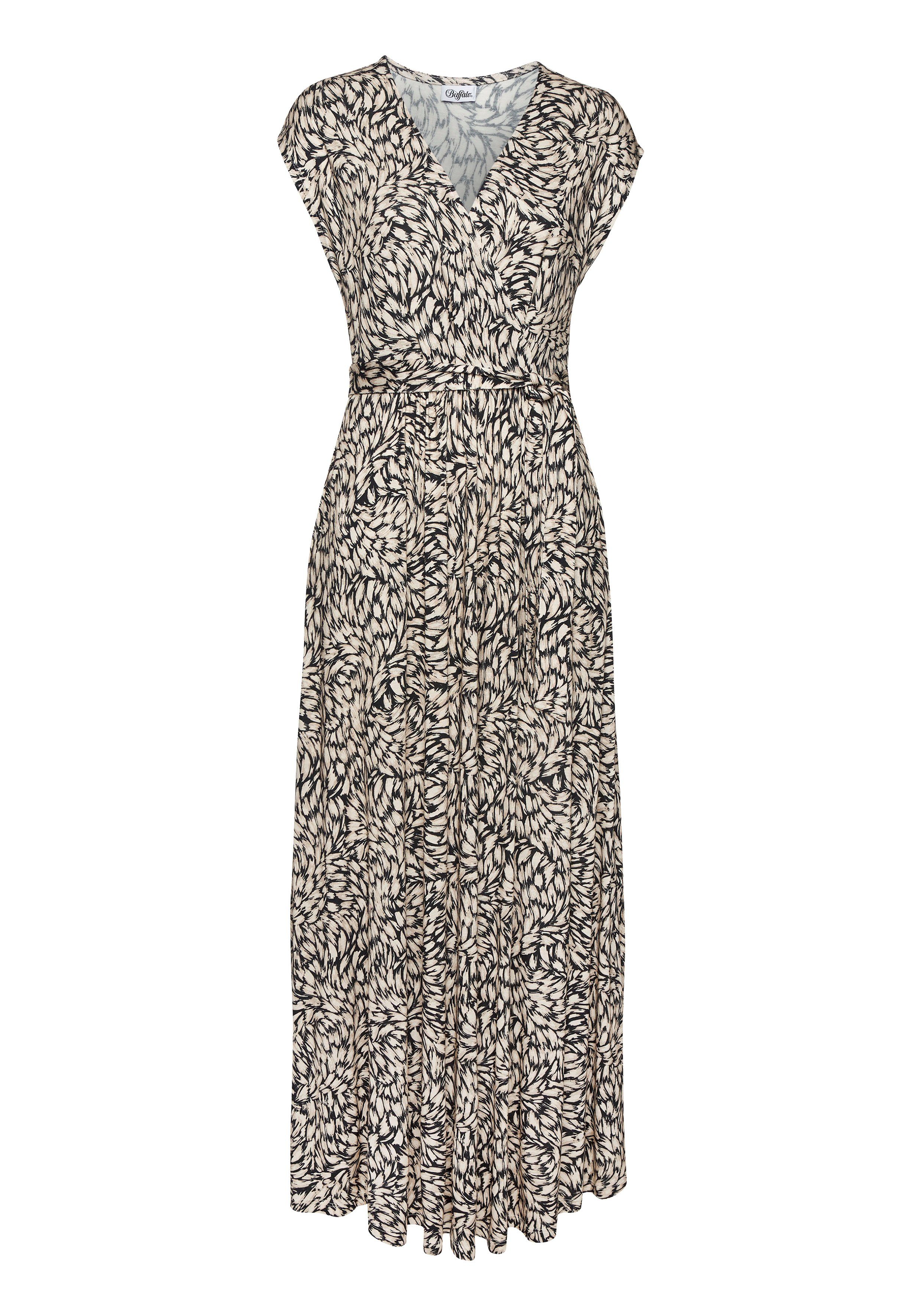 Buffalo Maxikleid (mit Bindegürtel) mit Alloverdruck, Sommerkleid mit Tasch günstig online kaufen