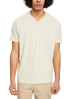 Esprit T-Shirt Henley-Shirt aus Slub Jersey (1-tlg)
