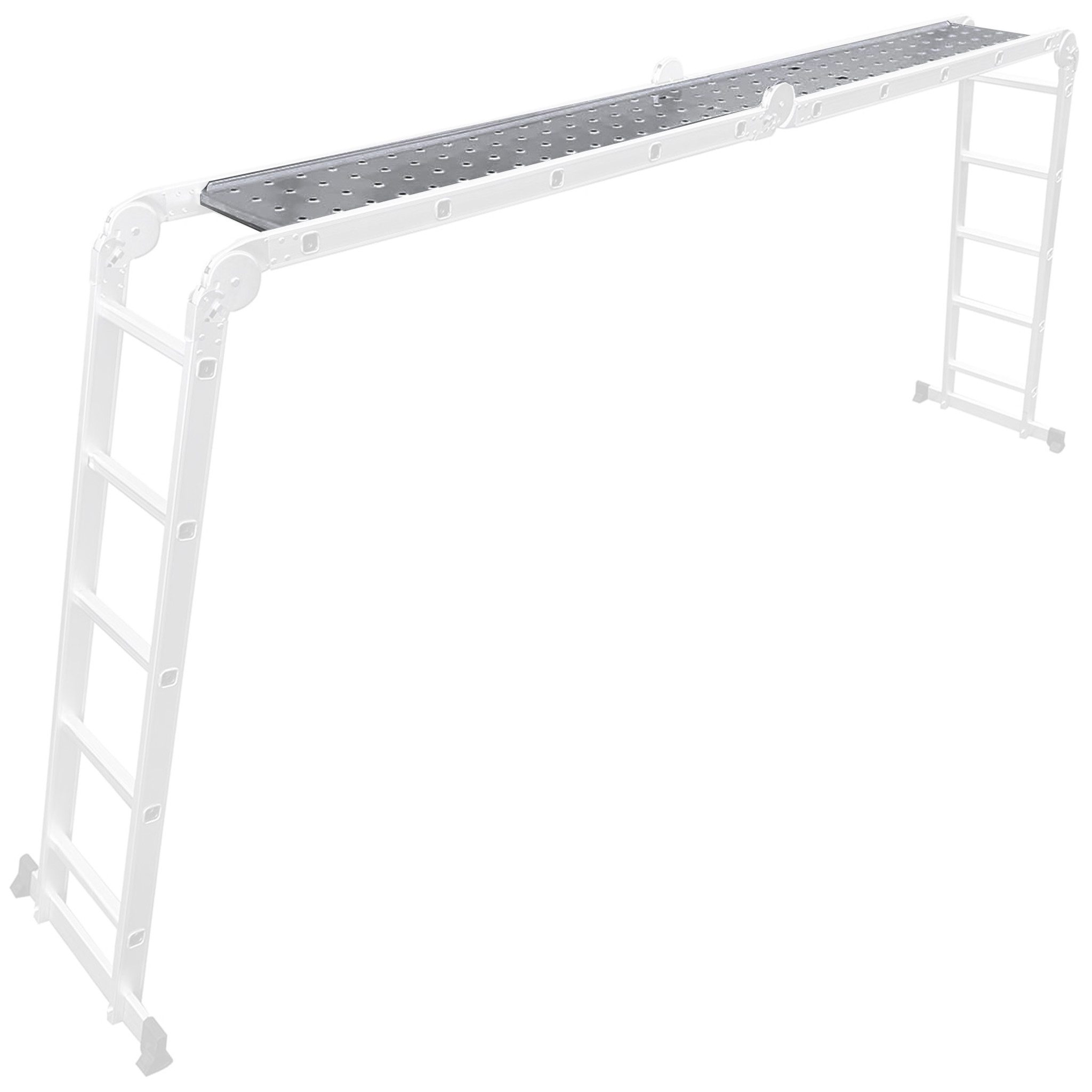 Craftfull Arbeitsplattform (einzeln) FÜR Mehrzweckleiter CF-104A (Alu-Plattform, Arbeitsplattform für Leiter, Arbeitsbühne, 2-St., Arbeitsplattform für Gerüst, Gerüst, Mehrzweckleiter, Trittfläche), Arbeitsbühne für Stehleiter Klappleiter Gelenkleiter Brückenleiter