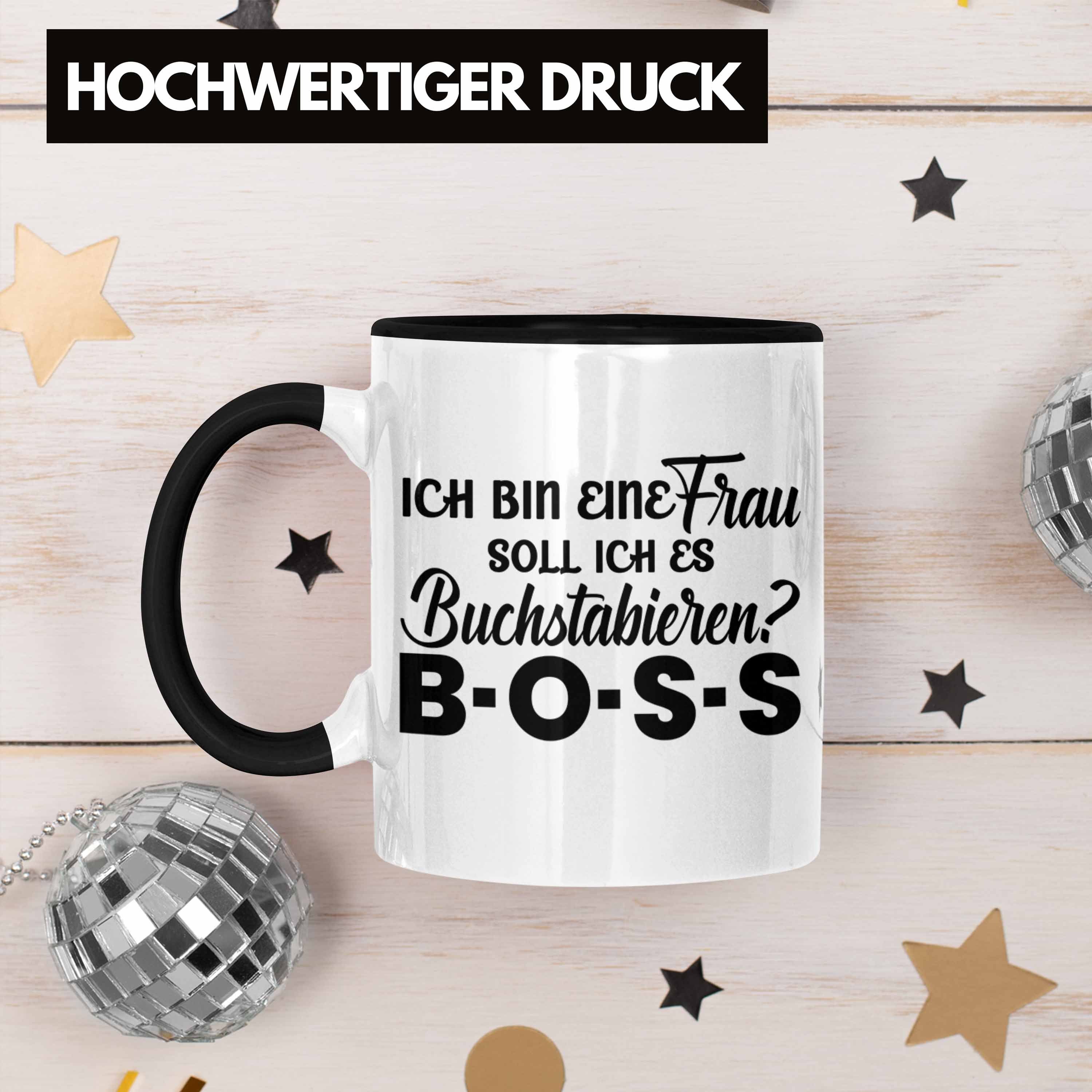 Geschenk Tasse Frauen Tasse Starke Frauentag Frau - Trendation Trendation Schwarz Boss mit Frauen für Tasse Spruch