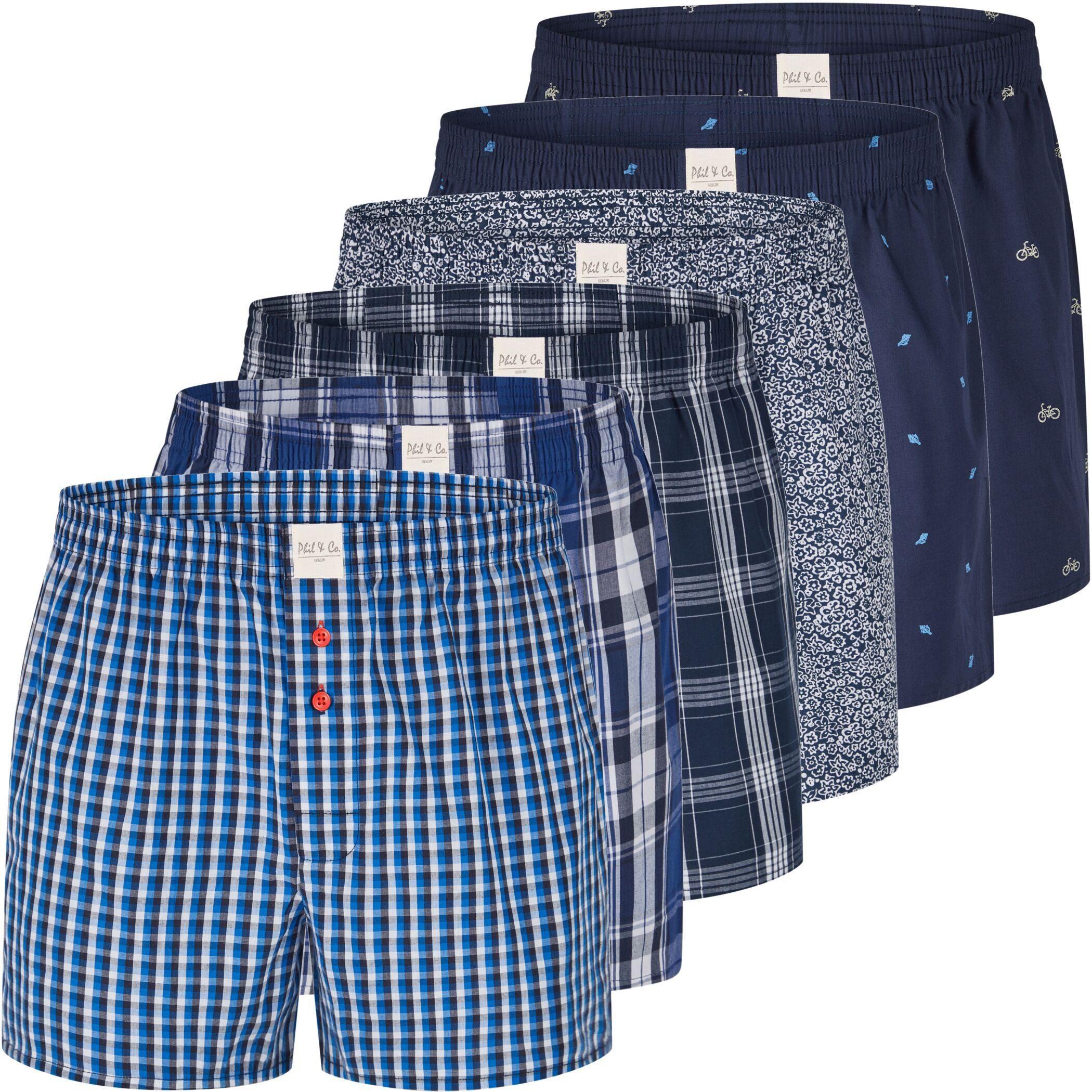 Phil & Co. Boxershorts 6 Phil & Co. Berlin Webboxer Herren american Boxer B günstig online kaufen