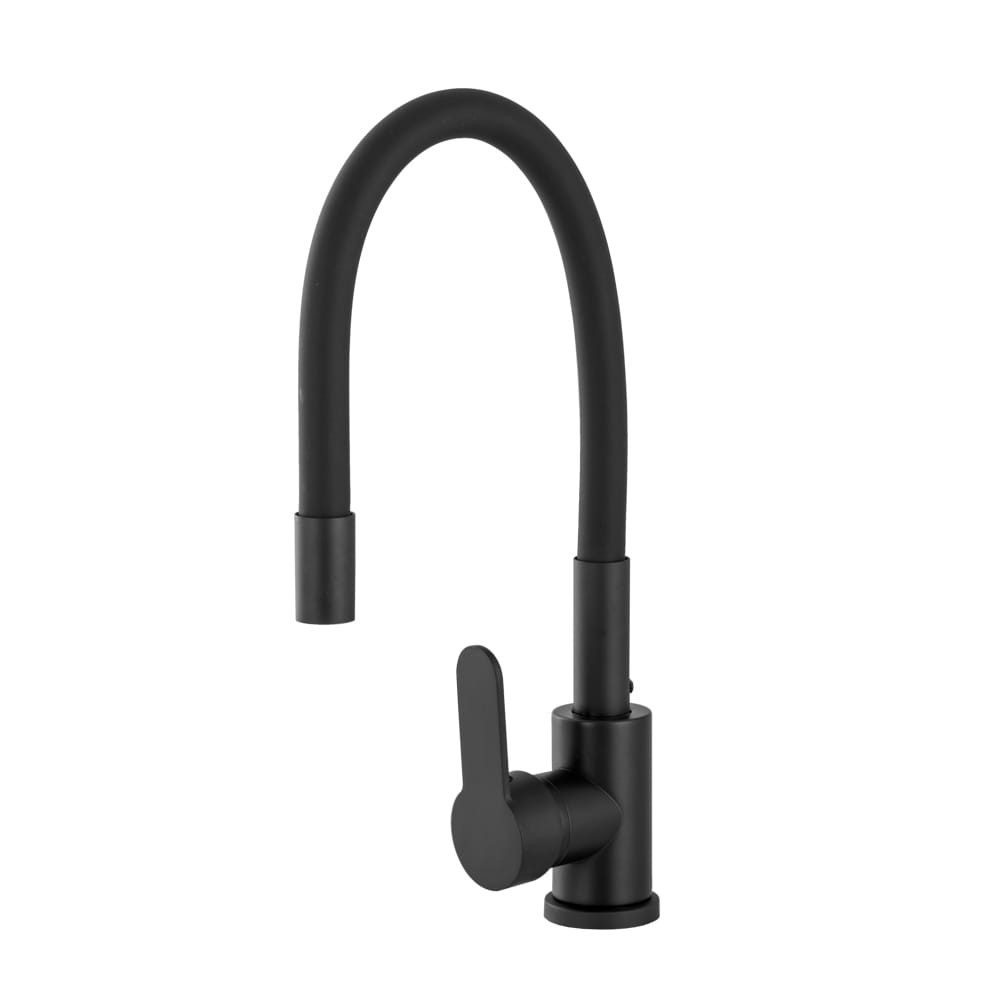 Lavre Spültischarmatur FLEX 2000 Küchenarmatur Flexibel, Einhebelmischer Schwarz 360° Schwenkbereich