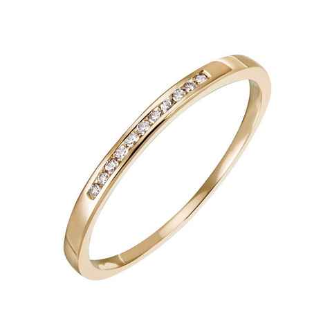 Firetti Diamantring Schmuck Geschenk Gold 585 Damenring Verlobungsring Goldring Memoire, mit Brillanten