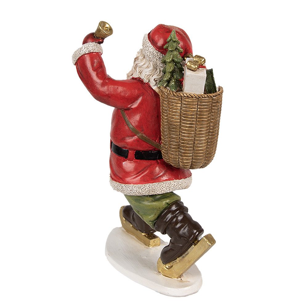 Clayre & Eef Weihnachtsmann Figur Weihnachtsmann 14x11x20 cm Rot Polyresin Weihnachtsdekoration, Weihnachtsfigur, Sammelfigur, Dekofigur