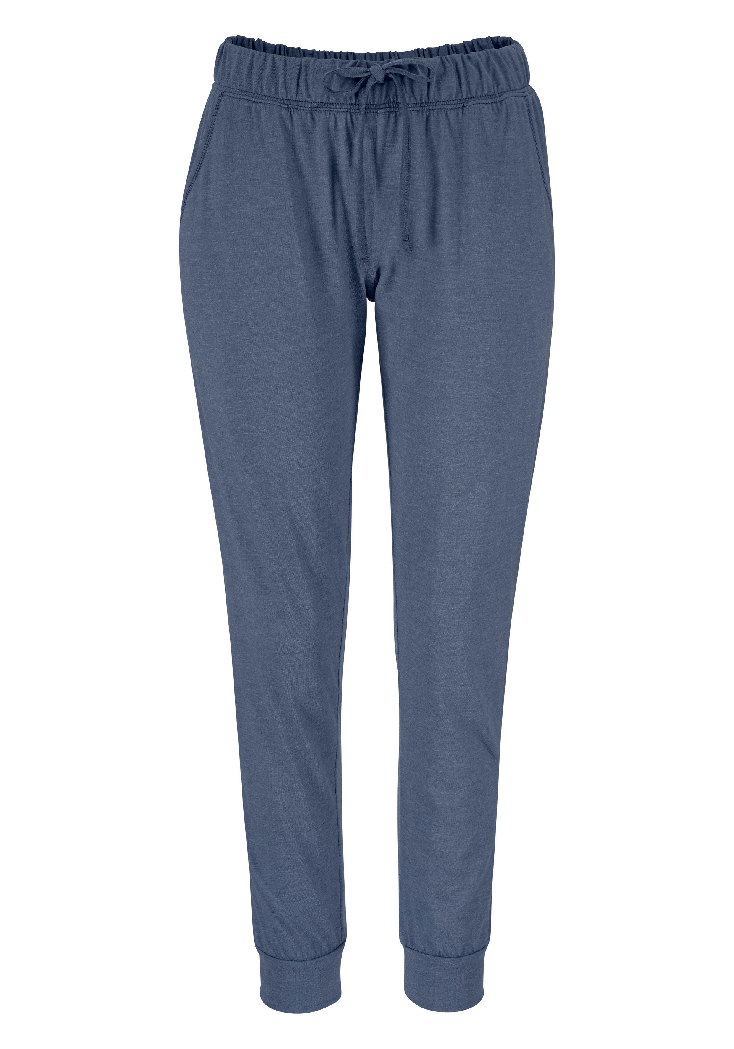 Arizona Pyjama (Set, 2 tlg) in melierter Qualität mit Knopfleiste