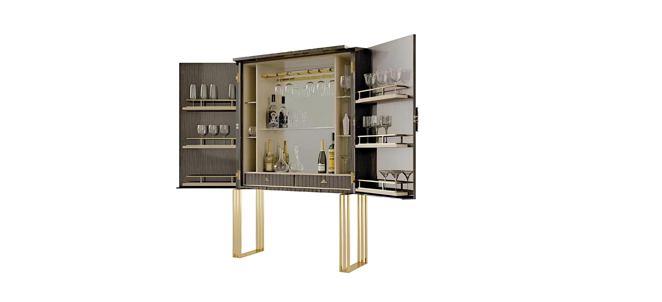 Barschrank Wohnzimmer-Schrank mit Designer-Charakter Vitrine Barschrank