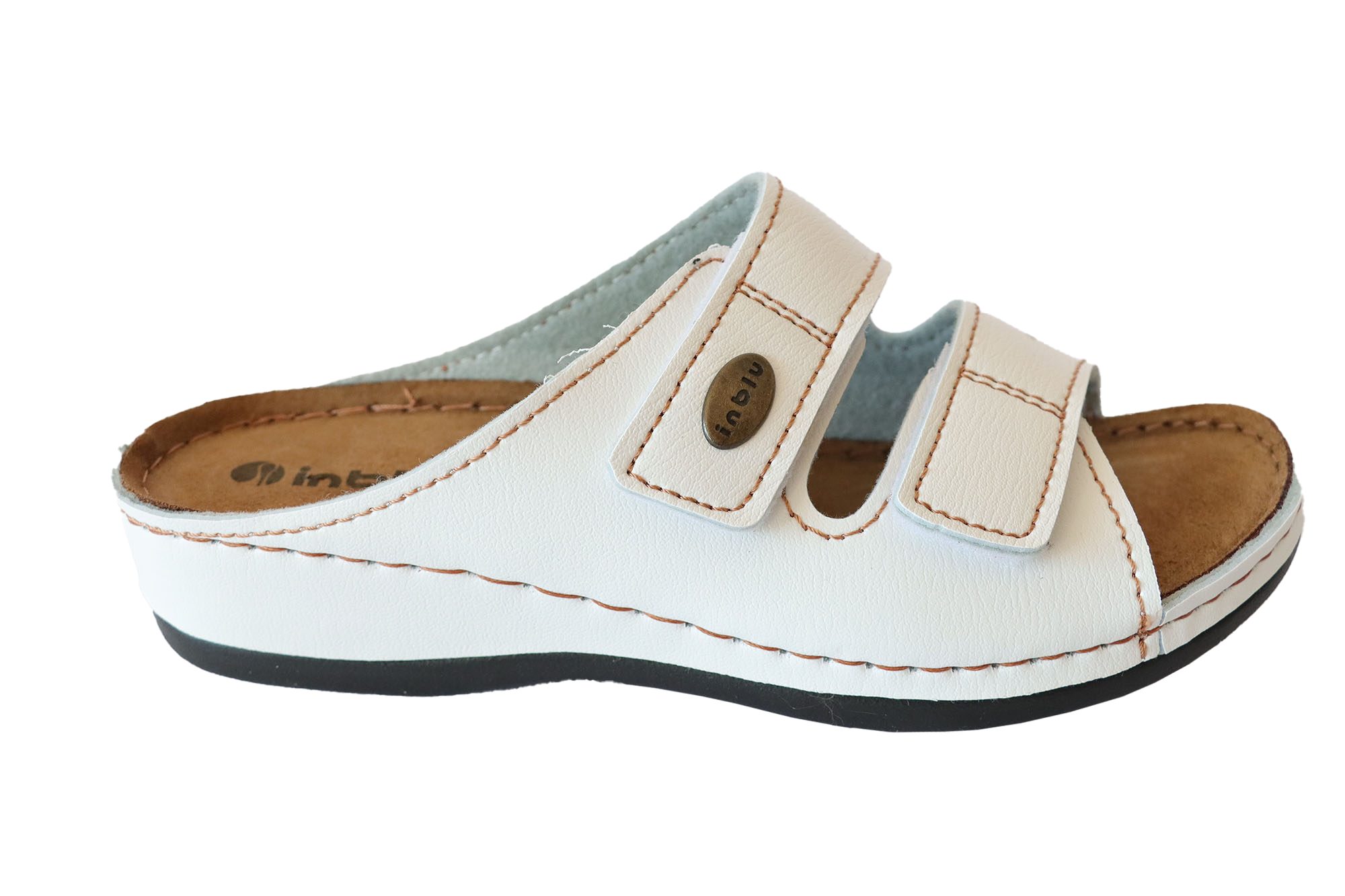 INBLU Klettverschluss Pantolette Hausschuh