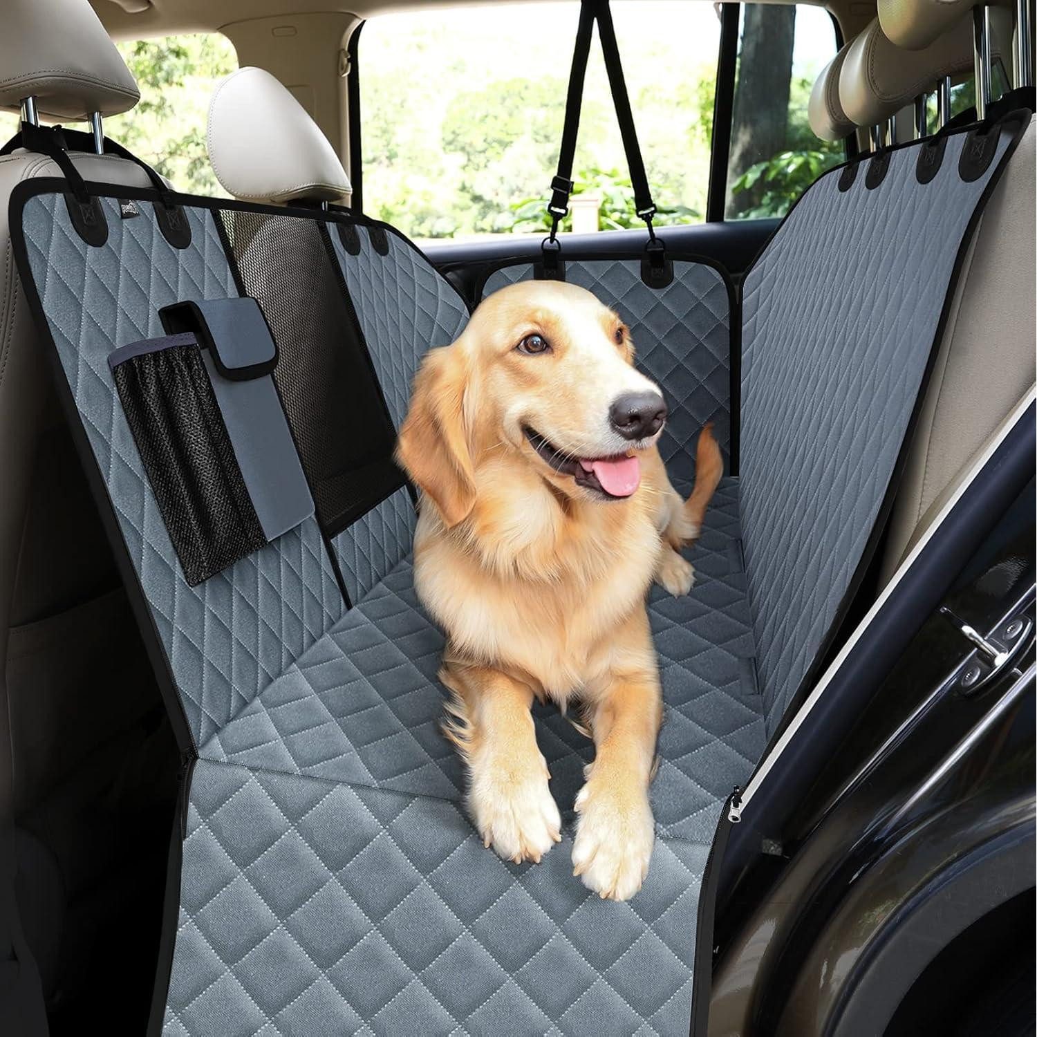 LuxusKollektion Tier-Autodecke Autoschondecke Hund Rückbank Con rete di ventilazione Grau