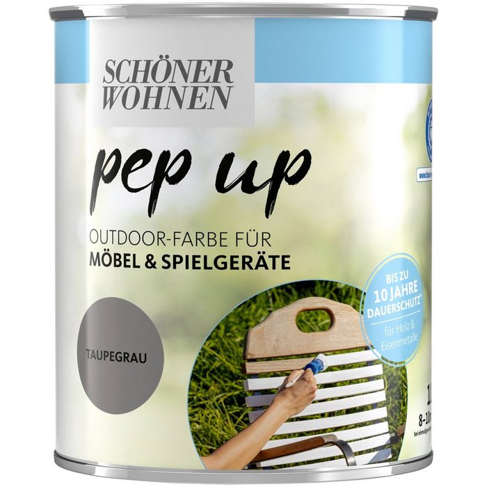 SCHÖNER WOHNEN-Kollektion Lack pep up Outdoor 1 Liter taupegrau für Möbel und Spielgeräte