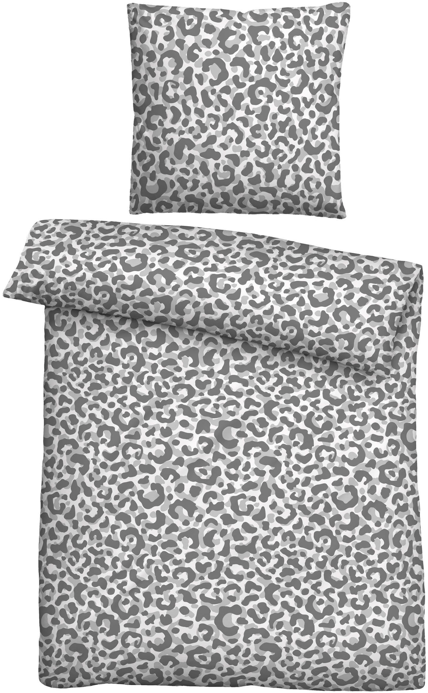 Castell - Markenbettwäsche Bettwäsche 20761, Seersucker, 2 teilig, absolut bügelfrei, 100% Baumwolle, mit Reißverschluss, ganzjährig