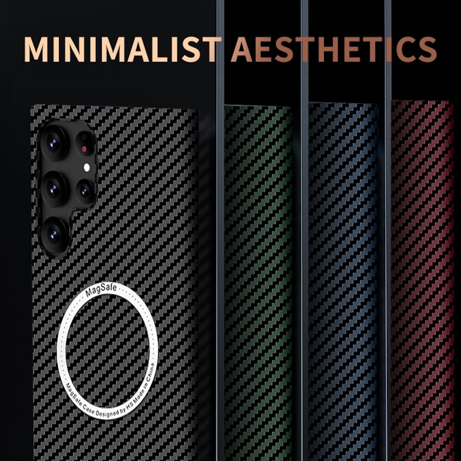 Wigento Handyhülle Für Samsung Galaxy S25 Plus MagSafe Carbon Textur Hülle Rot / Schwarz, Ultradünn, MagSafe-kompatibel, Carbonfaserstruktur