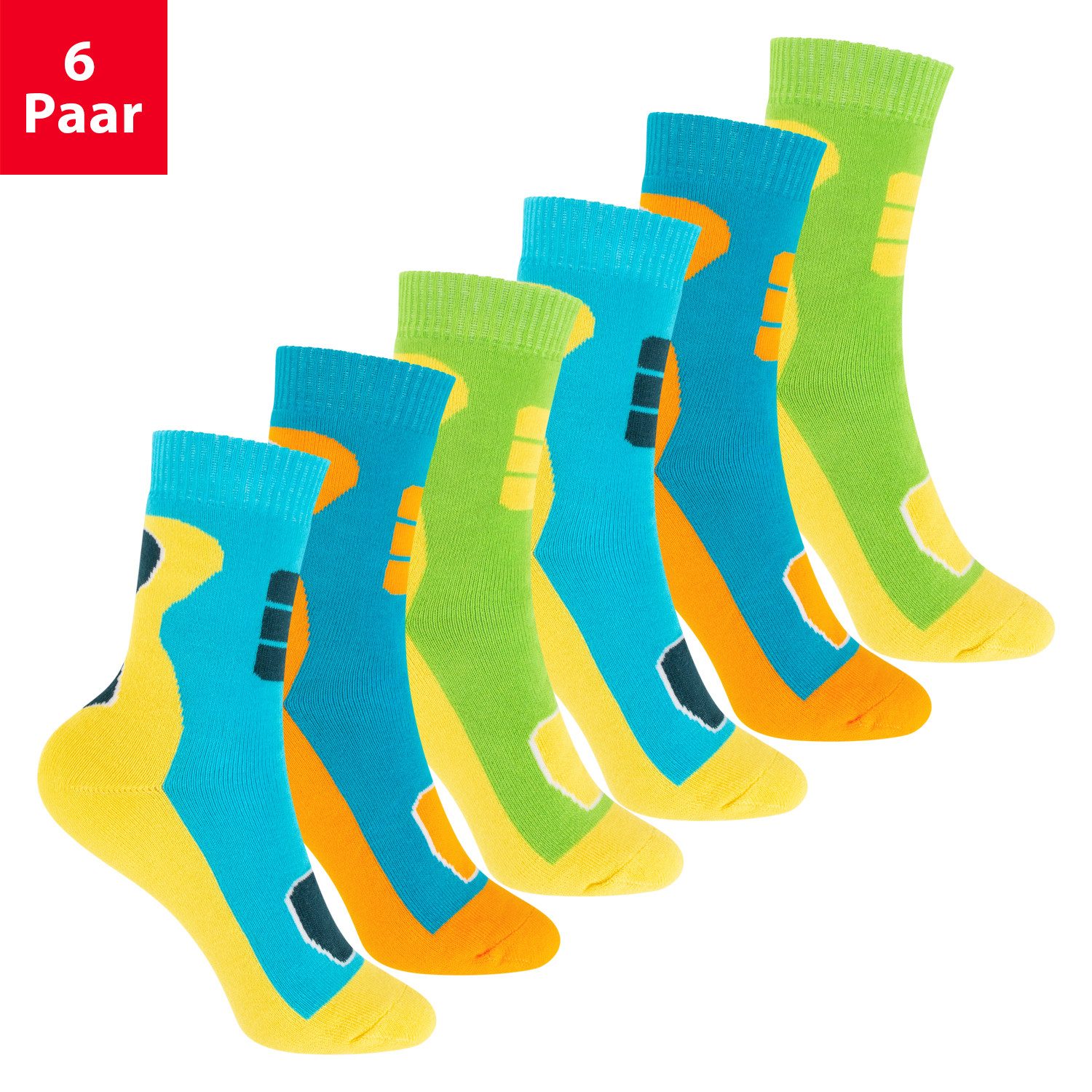 Thermosocken Bunte Kinder Outdoor Socken (6 Paar) Thermo Wintersocken