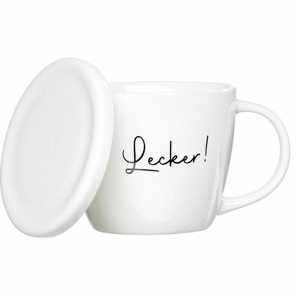 Ritzenhoff & Breker Suppenschale mit Deckel Soppa Lecker, 460 ml, Porzellan