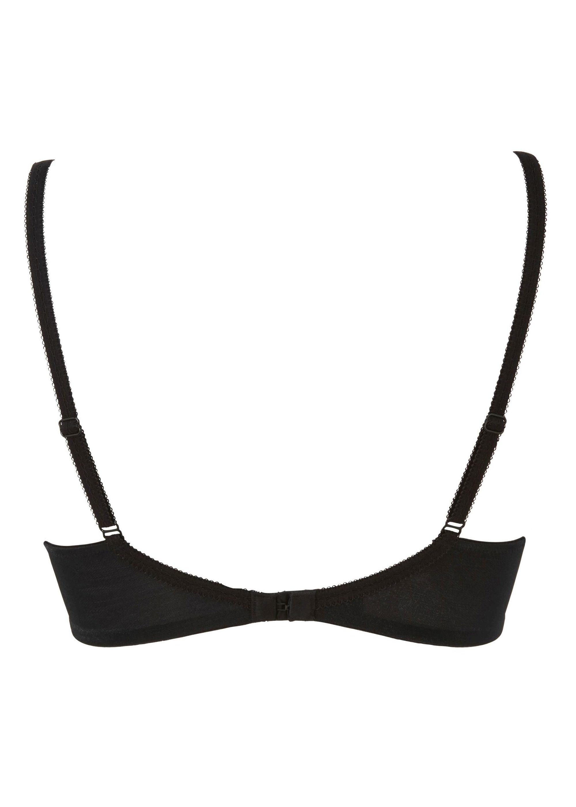 Gossard Halbschalen-BH Glossies Halbgefütterter Triangel BH Black (halbgefütterter BH, 1-tlg., glatt)