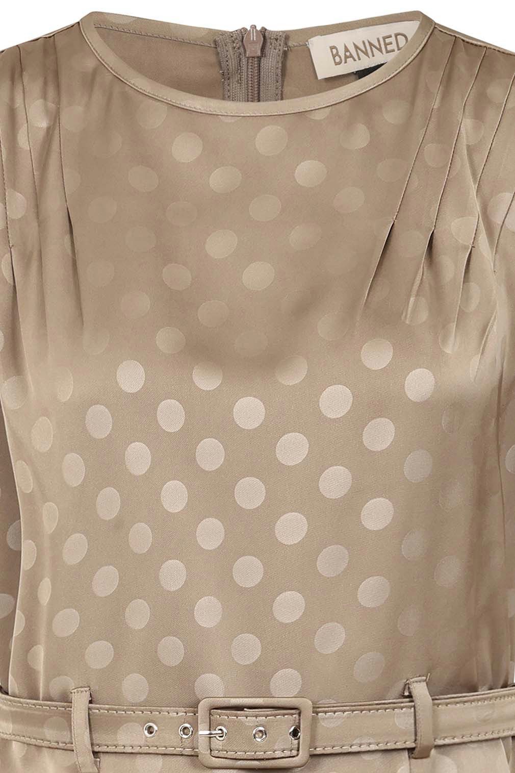 Banned A-Linien-Kleid Iris Polka Dot Braun Swing Vintage Rockabilly Gepunktet