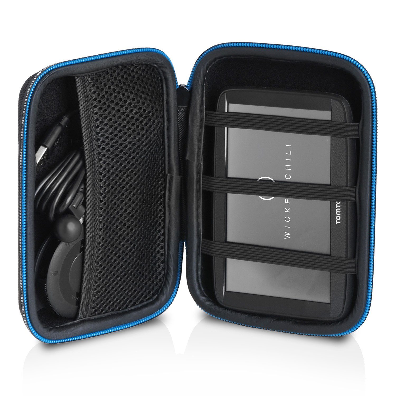 Wicked Chili Etui Navi Case Schutztasche für TomTom Start/Go/Via/Trucker 12,2 cm (4,8 Zoll), Universal (max. Gerätemaße: 15 x 10 x 4.5cm) / Dehnbar / Navi-Schutzhü