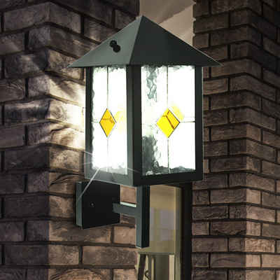 EGLO Außen-Wandleuchte, Leuchtmittel nicht inklusive, Außen Wand Leuchte Lampe Tiffany Technik Landhaus Stil klassisch