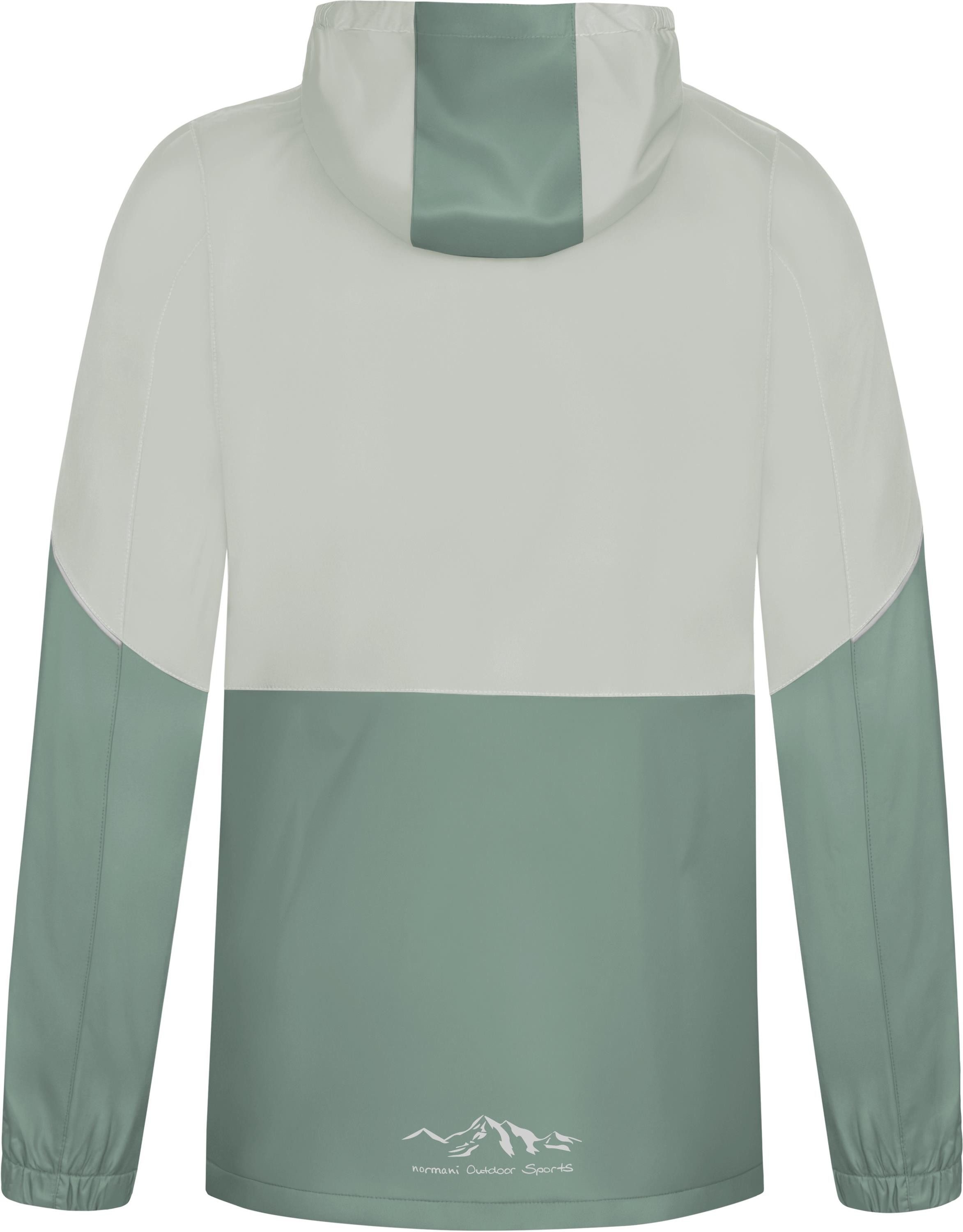normani Regenjacke Kinder Regenjacke Sointula Ultraleichte Übergangsjacke mit Kapuze ungefütterte Unisex Sommerjacke