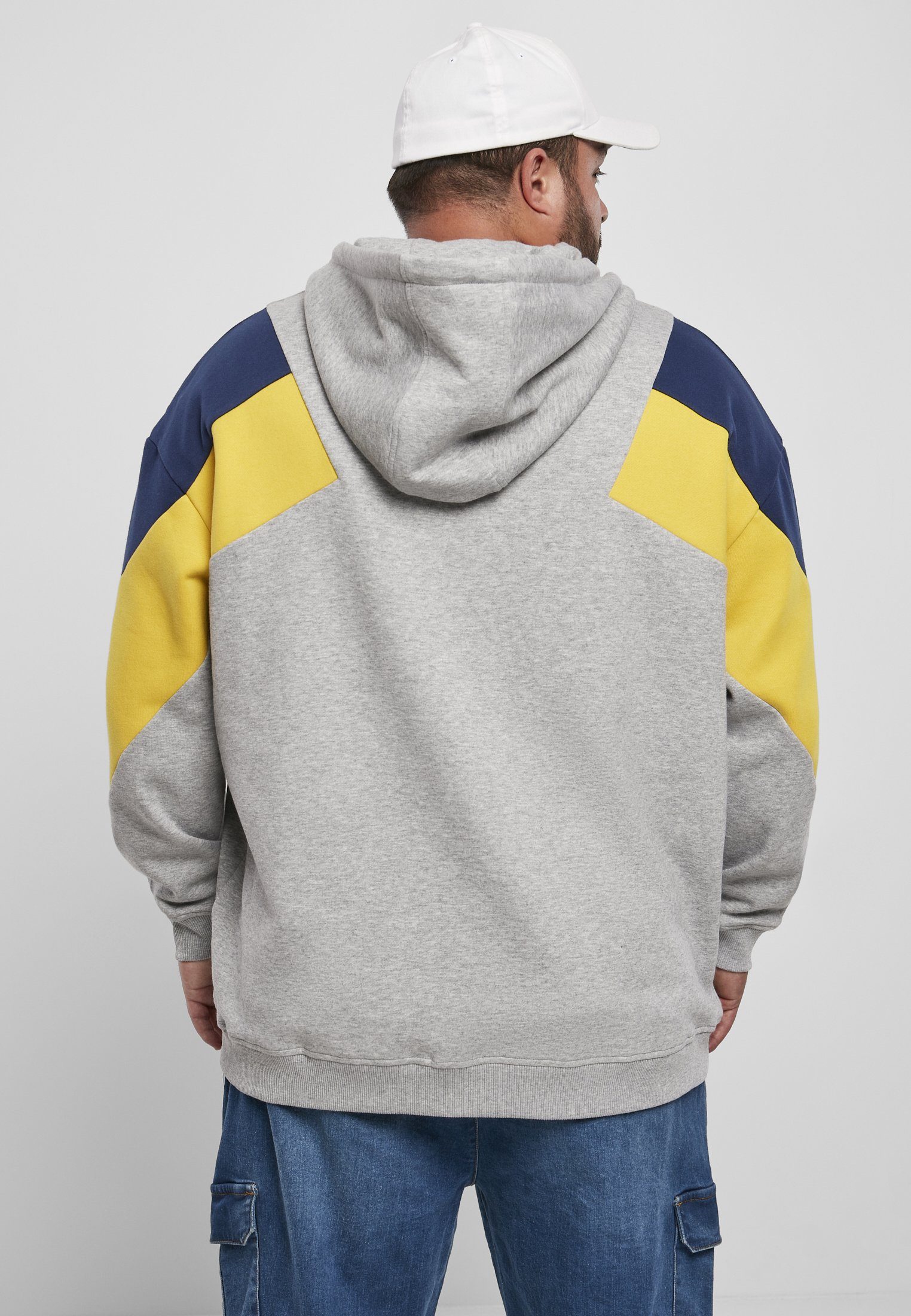 grey/honey/darkblue Herren URBAN Hoody Oversize (1-tlg) CLASSICS 3-Tone Sweater